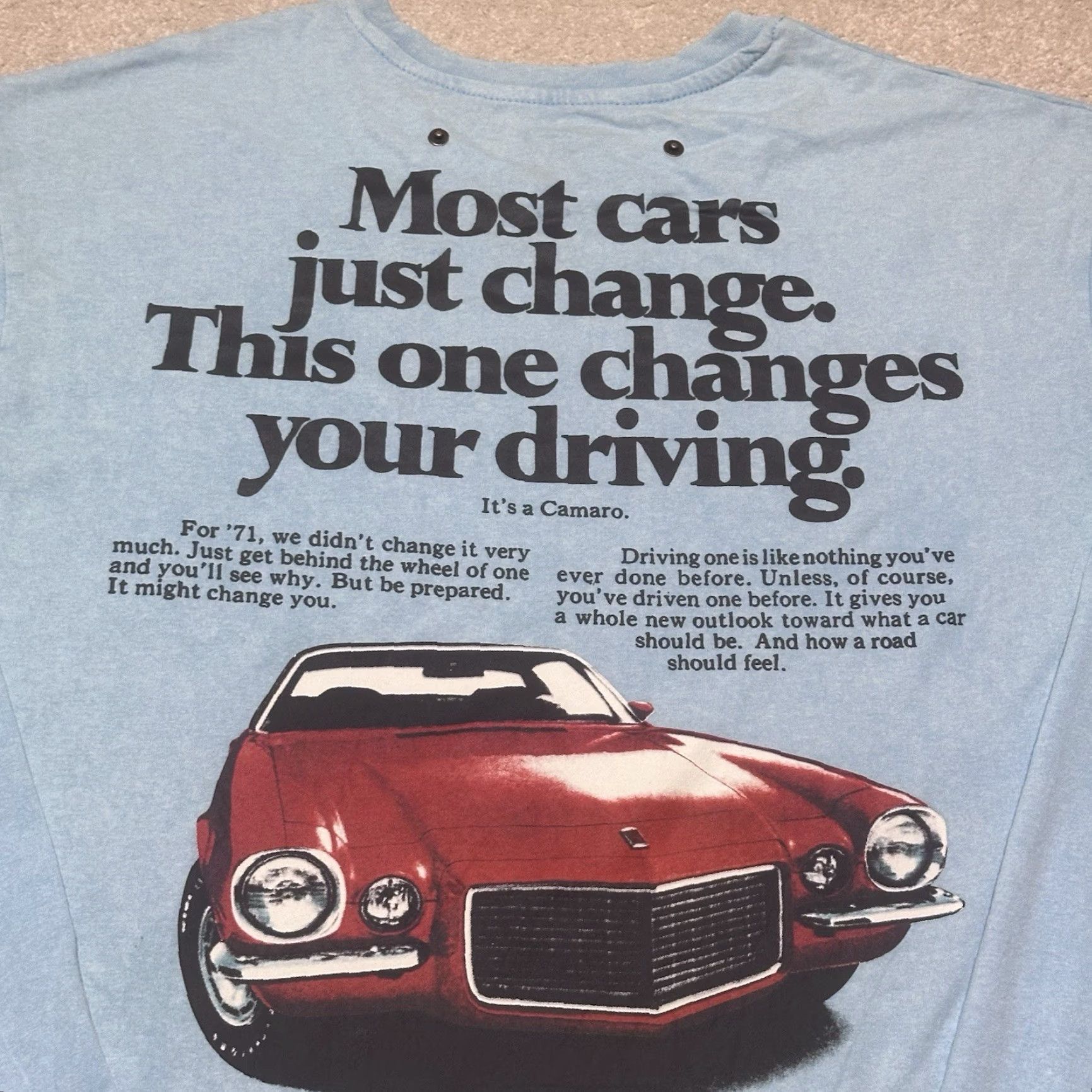 Doublet Chevy Camaro T Shirt Mens Large Blue Long Sleeve Double Sided Size US L / EU 52-54 / 3 - 4 Thumbnail