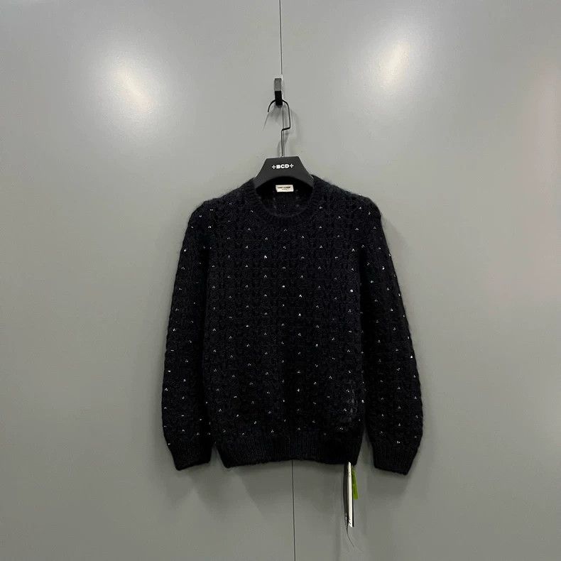 Saint Laurent Paris Saint Laurent Paris size os Rhinestone knit sweater 2505-N Size US M / EU 48-50 / 2 - 1 Thumbnail