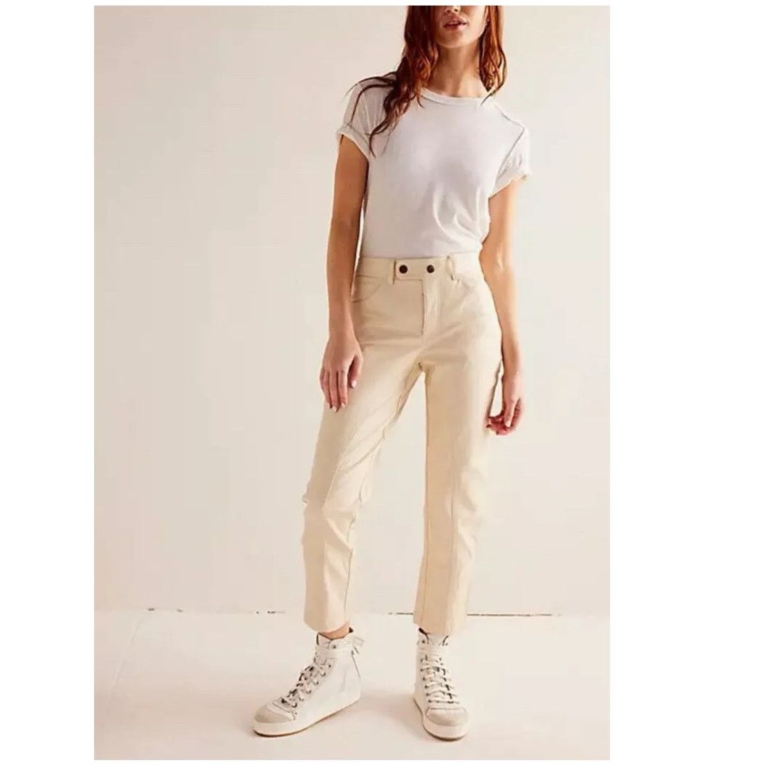 Free People New FREE PEOPLE We The Free Rebel Vegan Leather Pants $128 Size 30" / US 8 / IT 44 - 2 Thumbnail