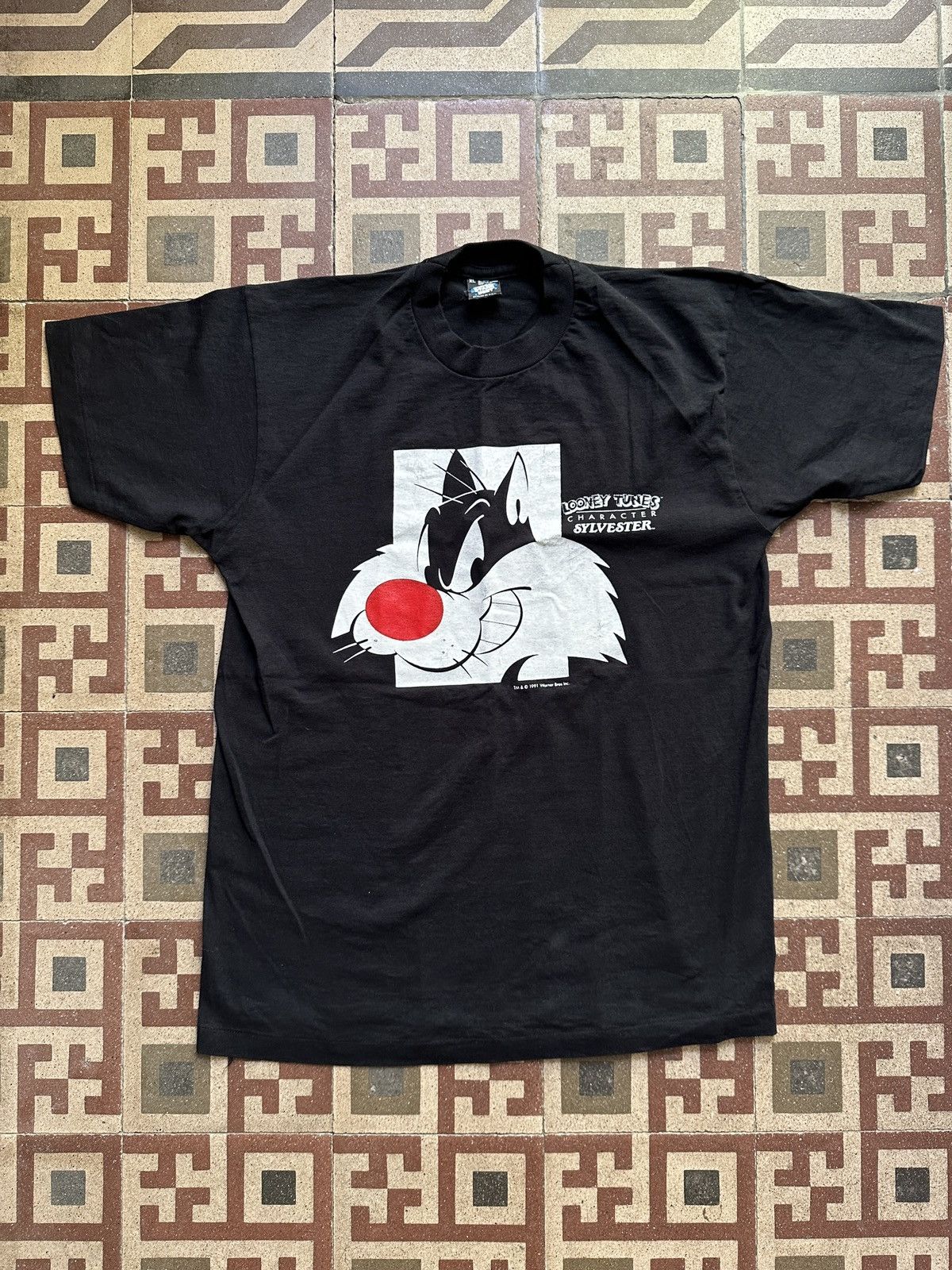 image of Looney Tunes Vintage Tee in Black, Men's (Size XL)