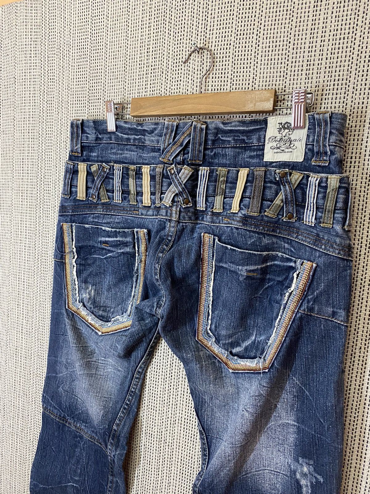 Japanese Brand Daminate handcrafted jean double waist Size US 35 - 14 Thumbnail