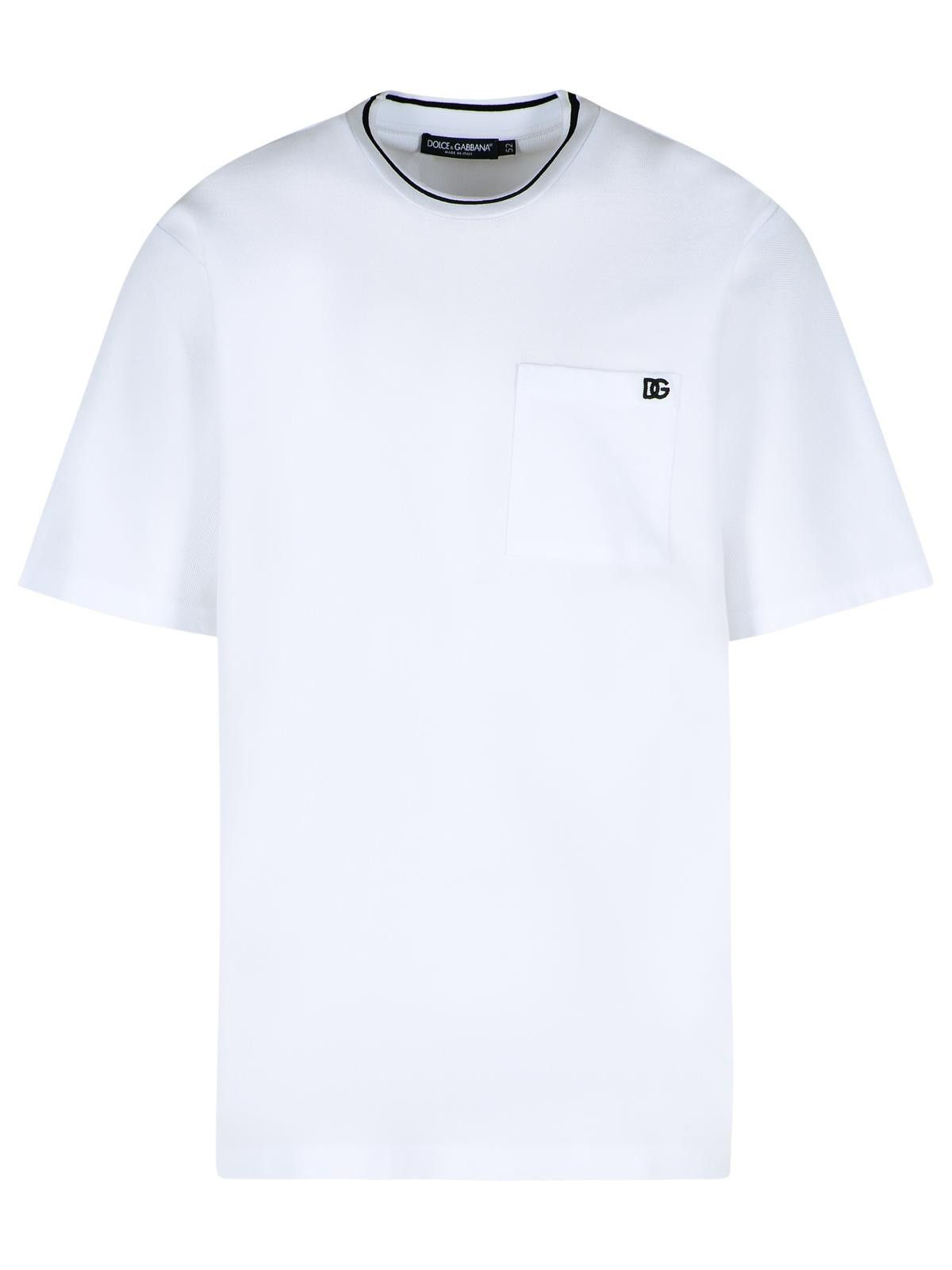 DOLCE & GABBANA White Cotton Piquet T-Shirt