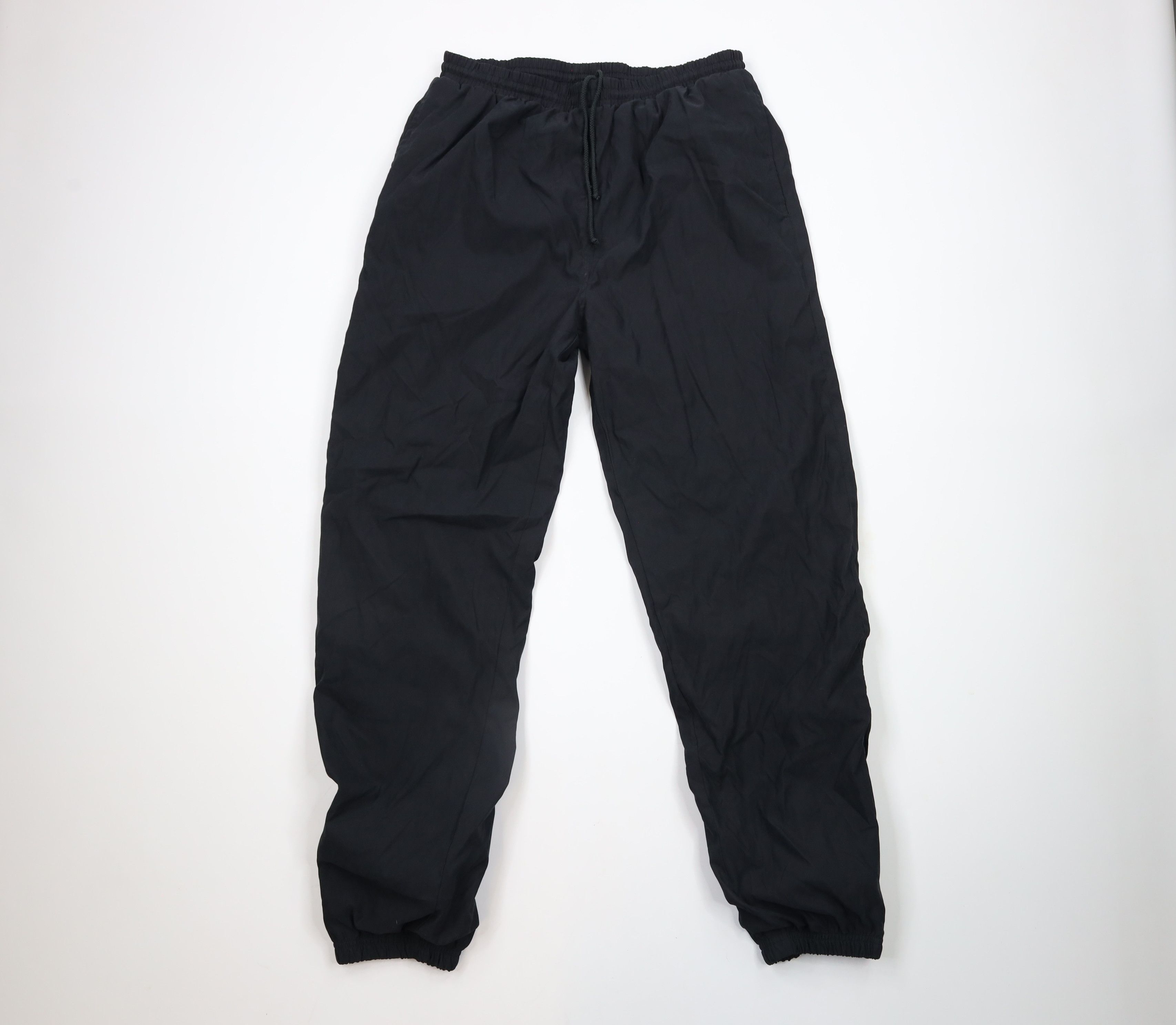 Vintage Vintage 90s Streetwear Lined Cuffed Joggers Pants Black Size US 34 / EU 50 - 1 Thumbnail
