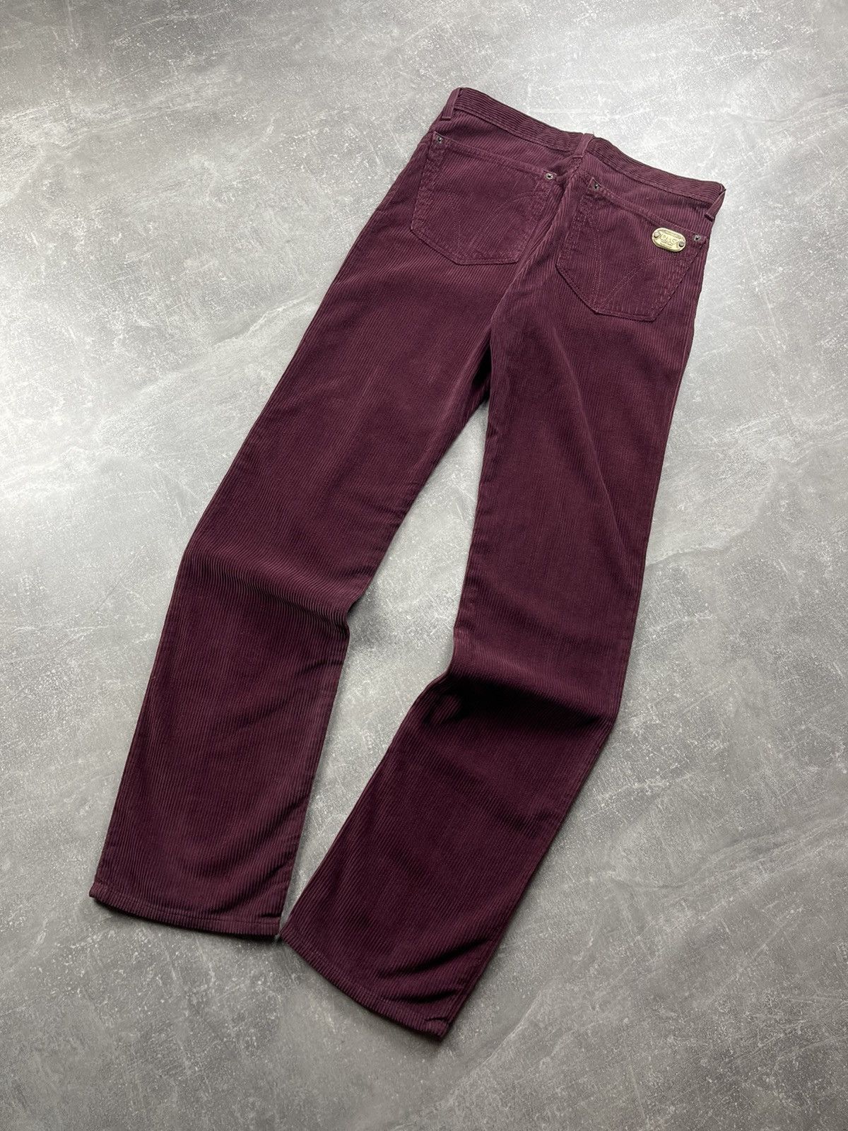 Dolce & Gabbana Dolce & Gabbana D&G DeadStock Burgundy Corduroy Flared Pants Size US 33 - 1 Thumbnail