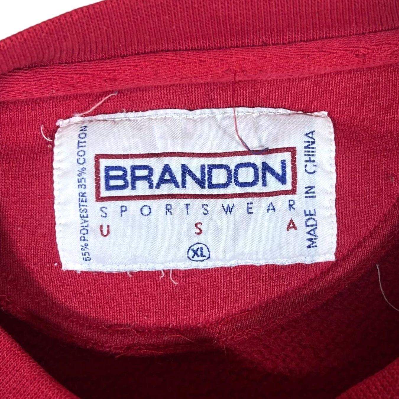 NBA VINTAGE Brandon Sportswear NBA CHICAGO BULLS Embroidered Crewneck Sweatshirt XL Men Red Basketball Logo Embroidered Size US XL / EU 56 / 4 - 4 Thumbnail