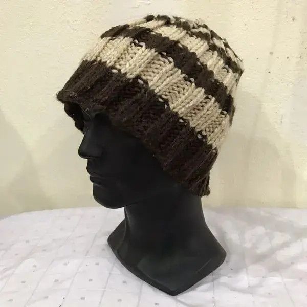 Handmade × Japanese Brand Japanese Brand Stripe Design Beanie Hat Size ONE SIZE - 2 Thumbnail