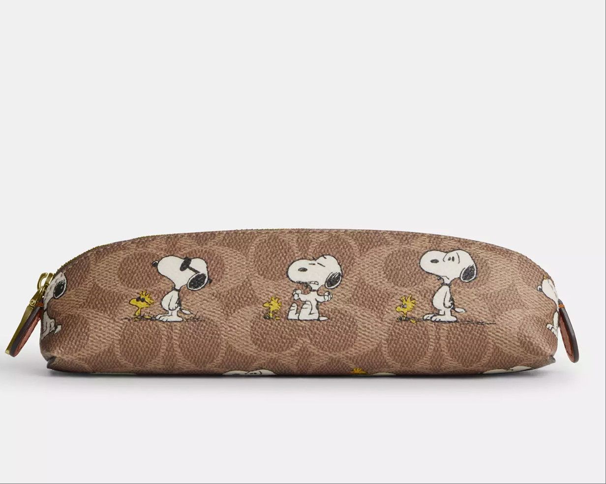 Coach Coach X Peanuts Pencil Case In Signature Canvas Snoopy CBT17 Size ONE SIZE - 4 Thumbnail