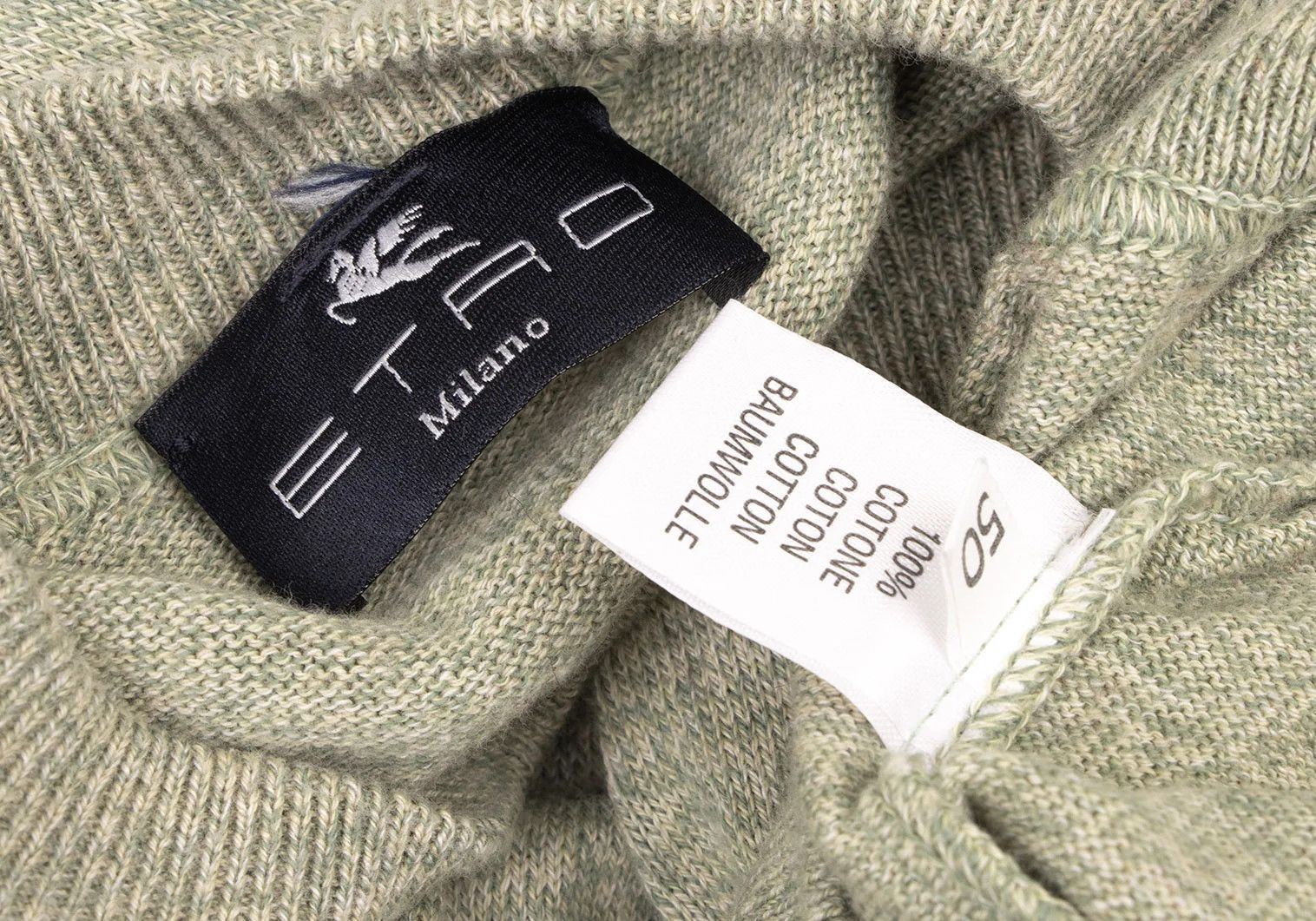 Etro Cotton Point Embroidered Knit in Green 50 Size US M / EU 48-50 / 2 - 11 Thumbnail