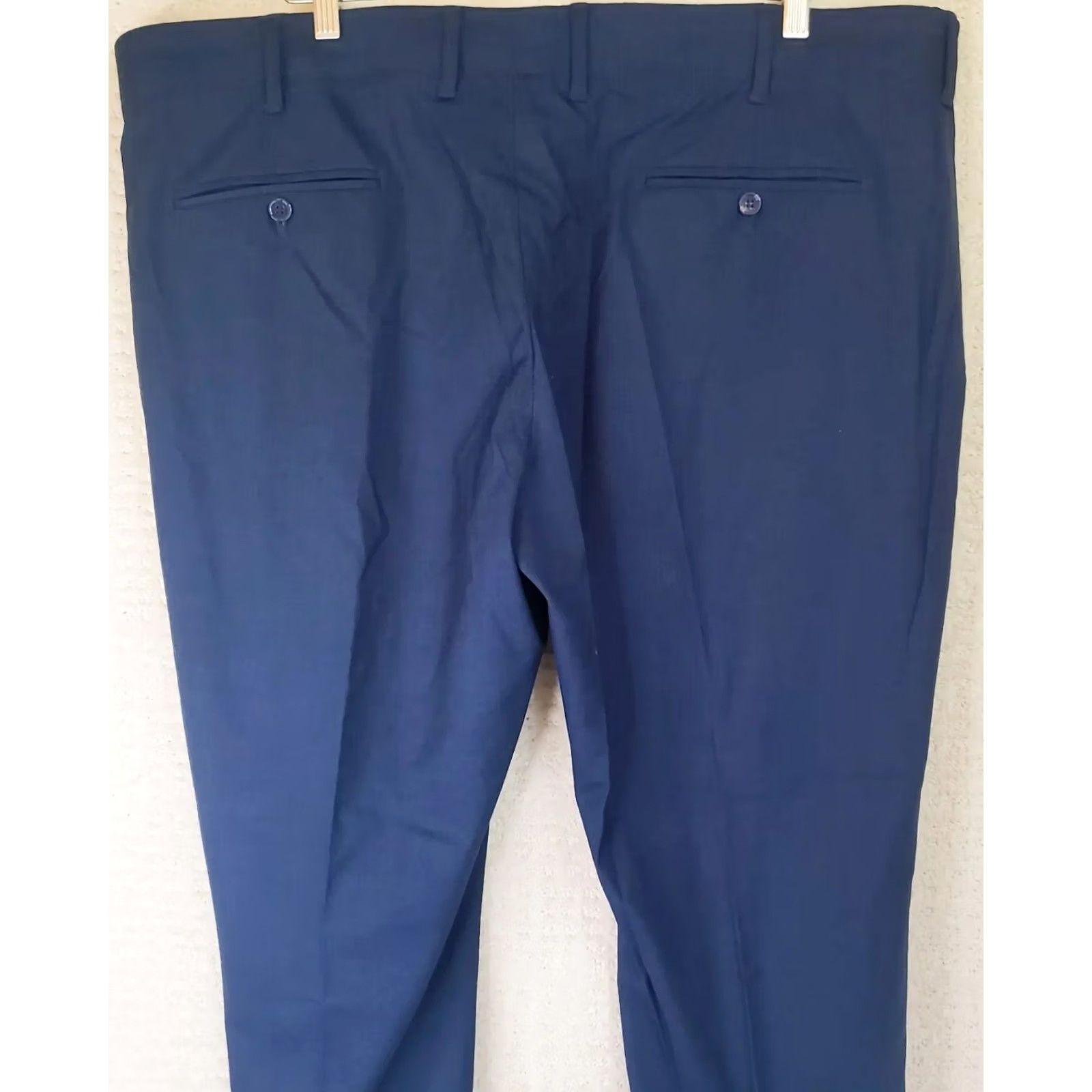 Vintage Kilburne & Finch Mens 44x32 Blue Stretch Flat Front Golf Casual Dress Pants Size US 44 / EU 60 - 7 Thumbnail