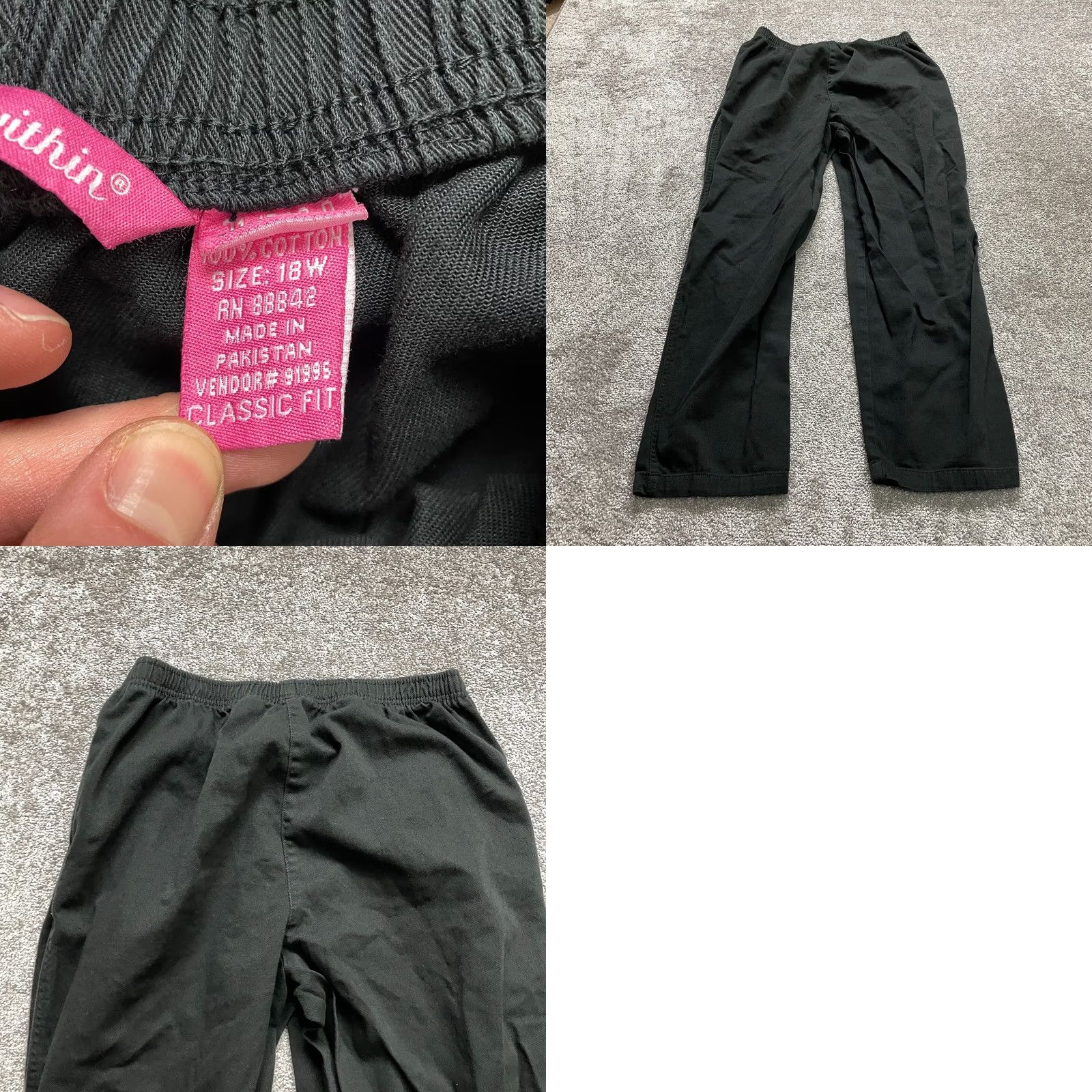 Vintage Woman Within Jeans Pants Womens Plus 18W Black Classic Fit Straight 32x28 Denim Cotton 100% Zip Pocket Mens Size 24" / US 00 / IT 34 - 8 Thumbnail
