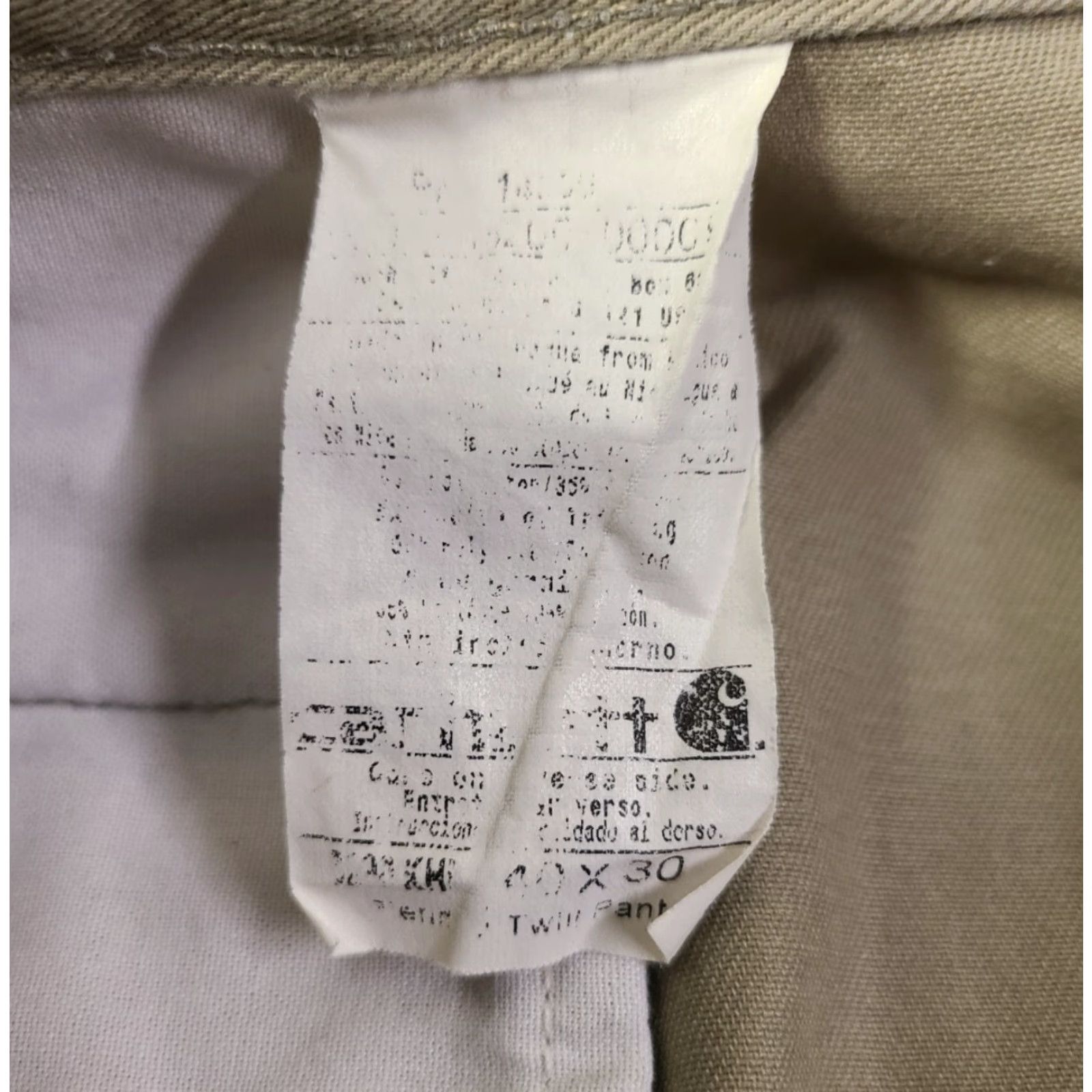 Carhartt Carhartt Pants Mens 40x30 Twill Relaxed Fit Beige Cargo Slash Pockets Workwear Pants Size US 40 / EU 56 - 5 Thumbnail