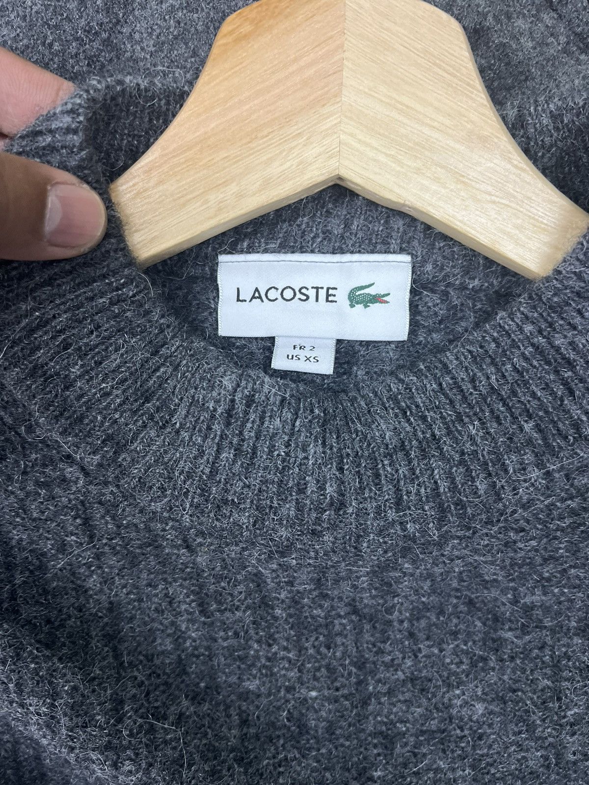 Lacoste × Vintage Vintage Lacoste Grey Knit Wool Sweater Size US XS / EU 42 / 0 - 7 Thumbnail