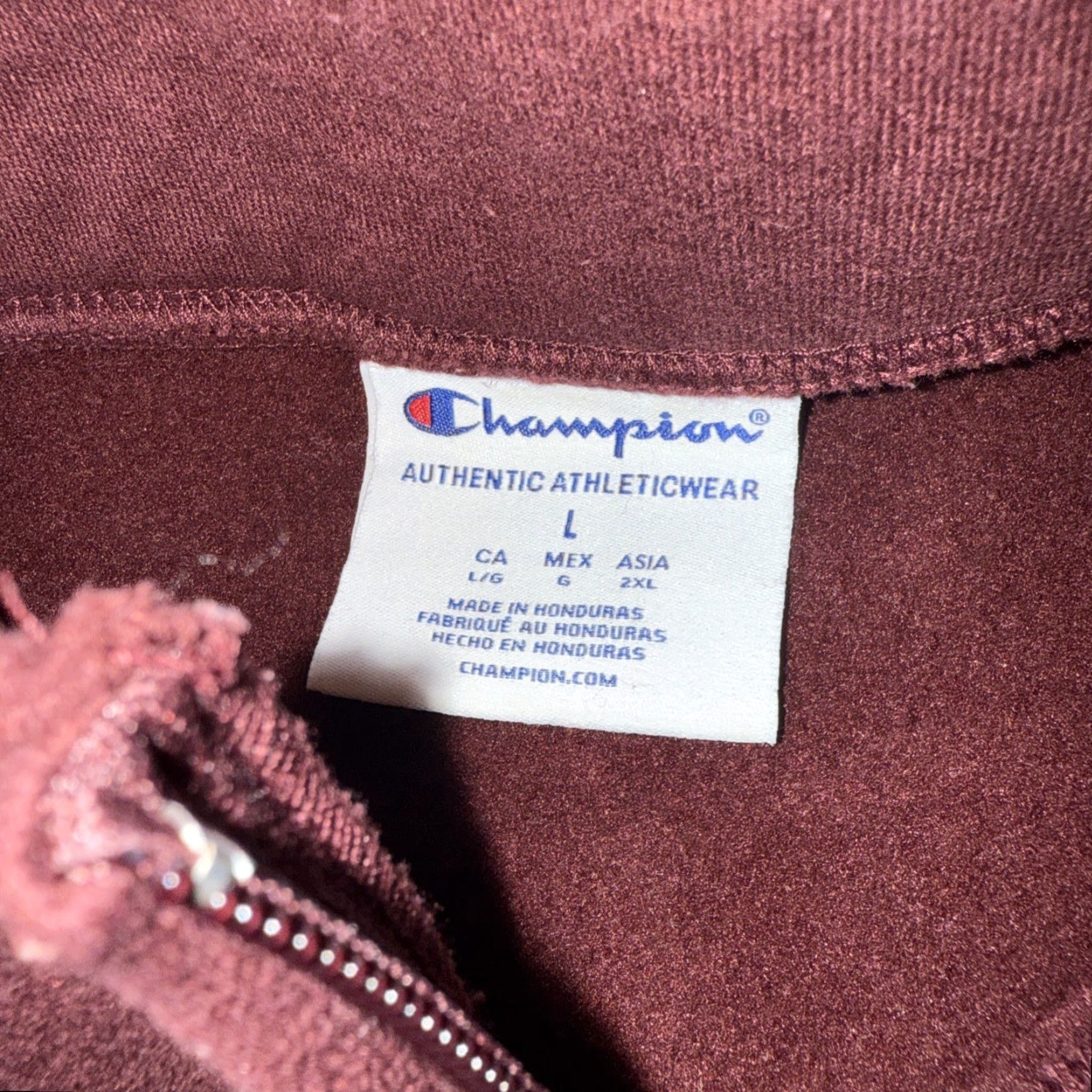 Champion Champion Sweatshirt Men L 1/4 Zip Maroon University College Logo Pullover Heavyweight Fleece Carding: Cotton/Polyester Size US L / EU 52-54 / 3 - 4 Thumbnail