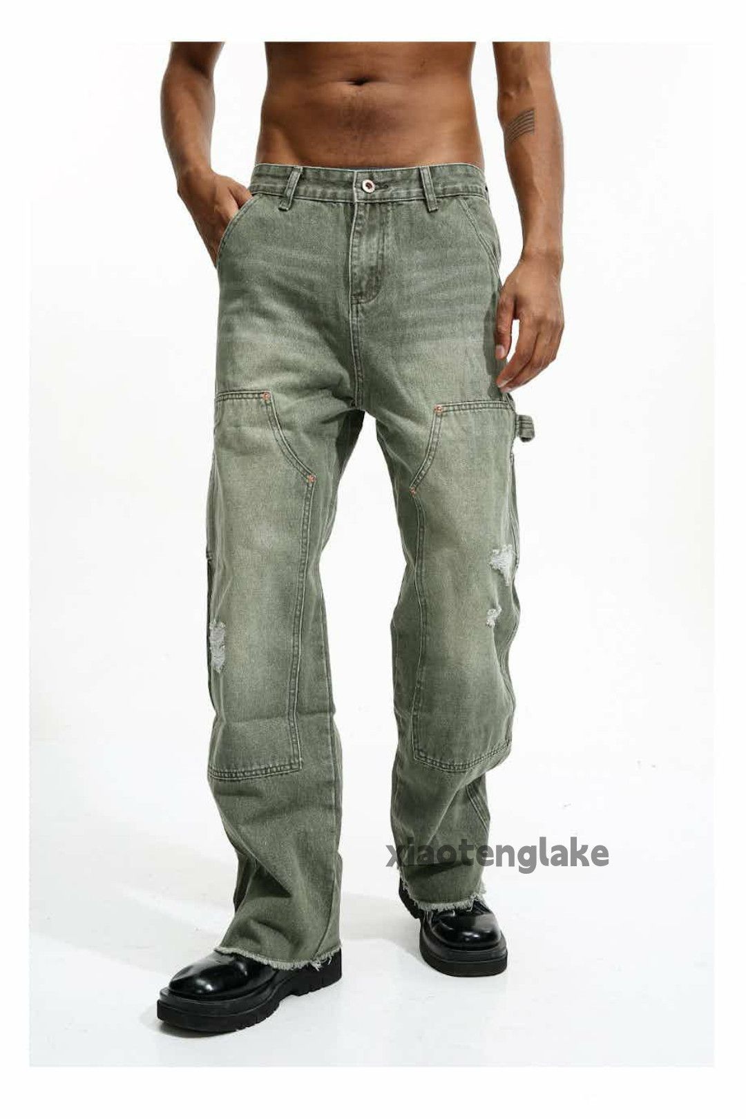 Jean × Vintage washed faded cleanfit yuppie carpenter workwear jeans Size US 30 / EU 46 - 3 Thumbnail