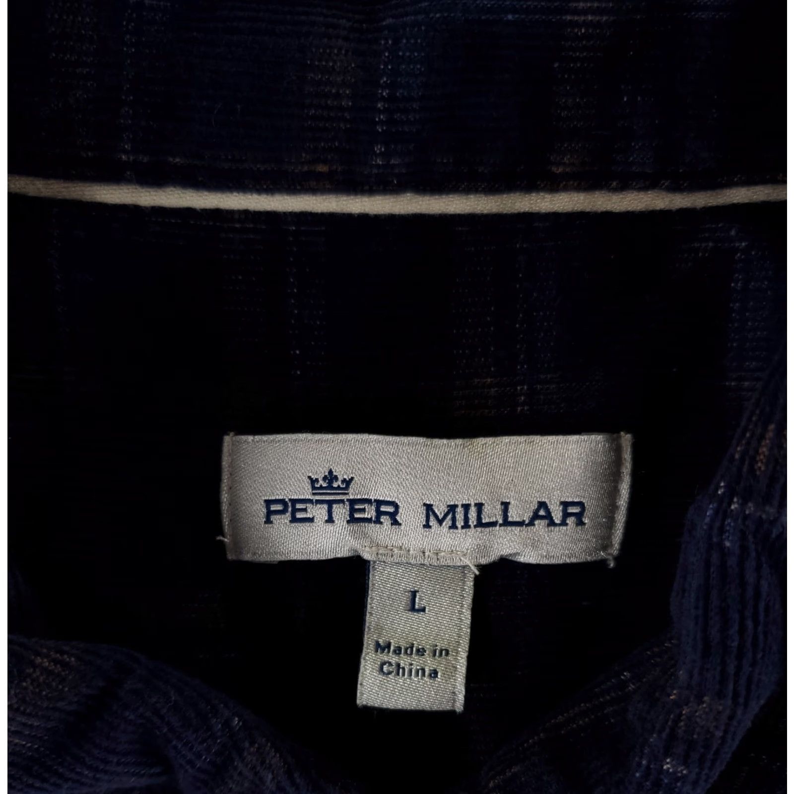 Peter Millar Peter Millar Pinwale Corduroy Shirt Blue Plaid Long Sleeve Mens L Size US L / EU 52-54 / 3 - 2 Thumbnail