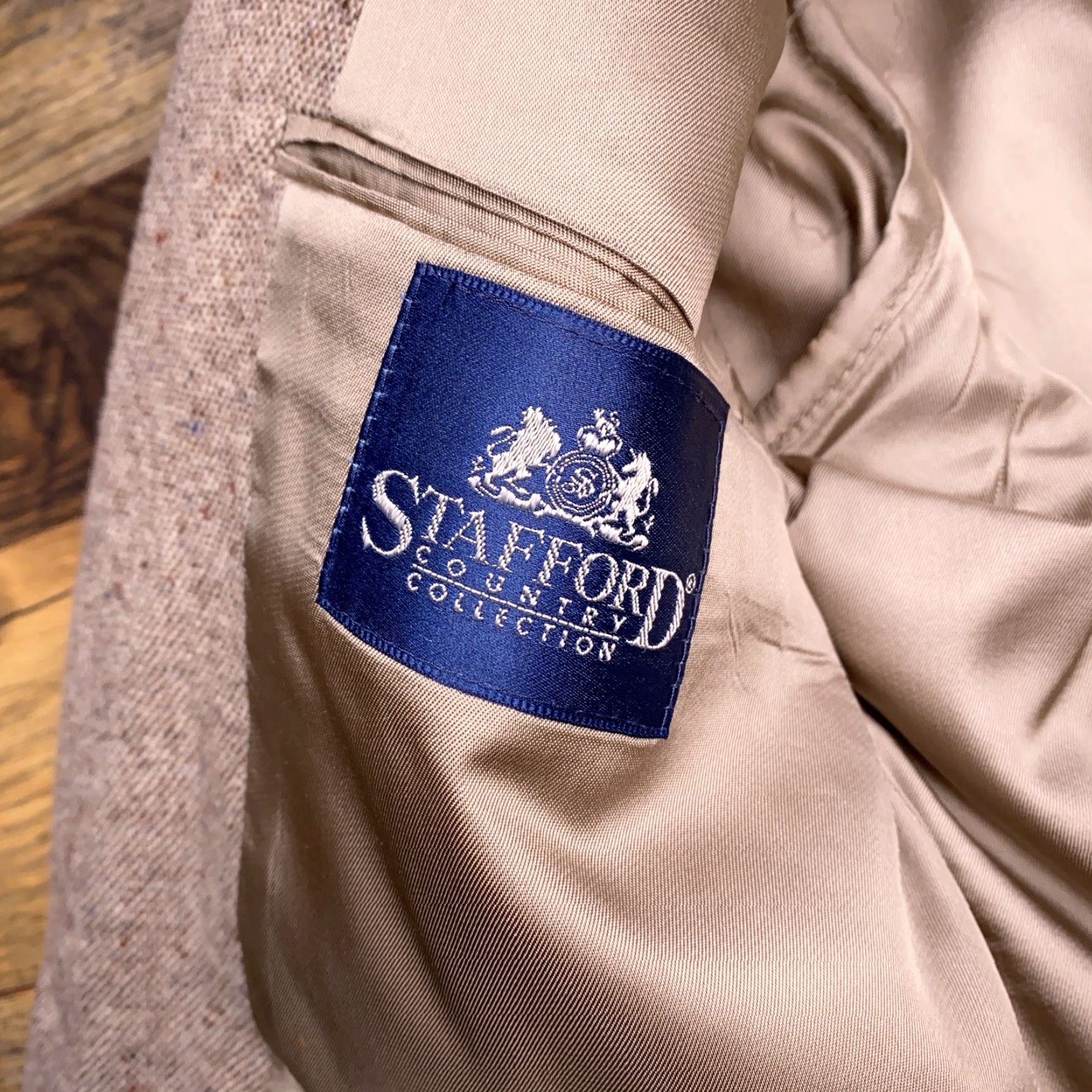 Stafford VINTAGE Stafford Sport Coat Brown Wool 42R Blazer Single-Breasted 2-Button Notch Lapel Men Regular Size 42R - 4 Thumbnail