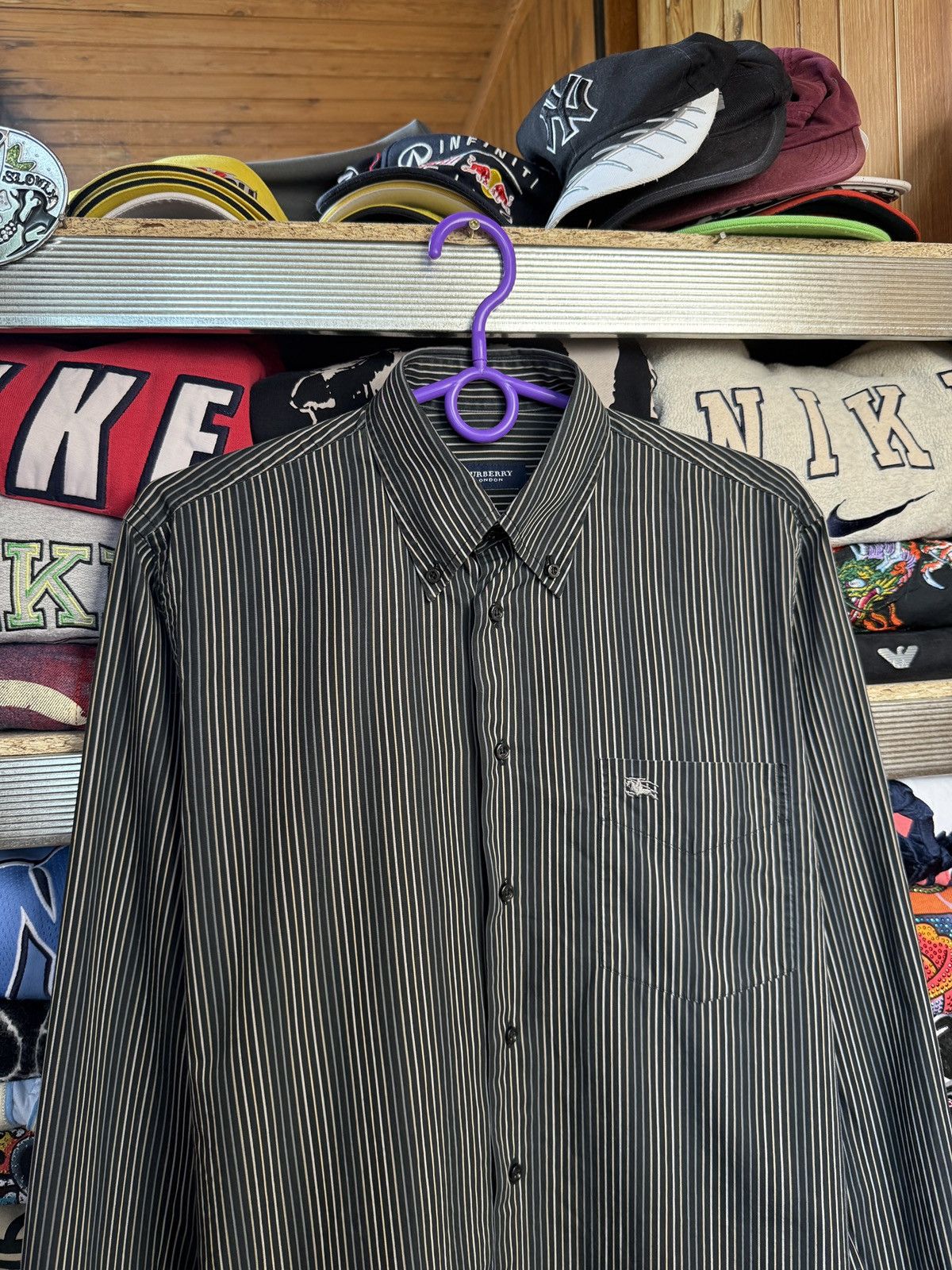 Burberry Vintage Burberry Striped Shirt Size US L / EU 52-54 / 3 - 3 Thumbnail