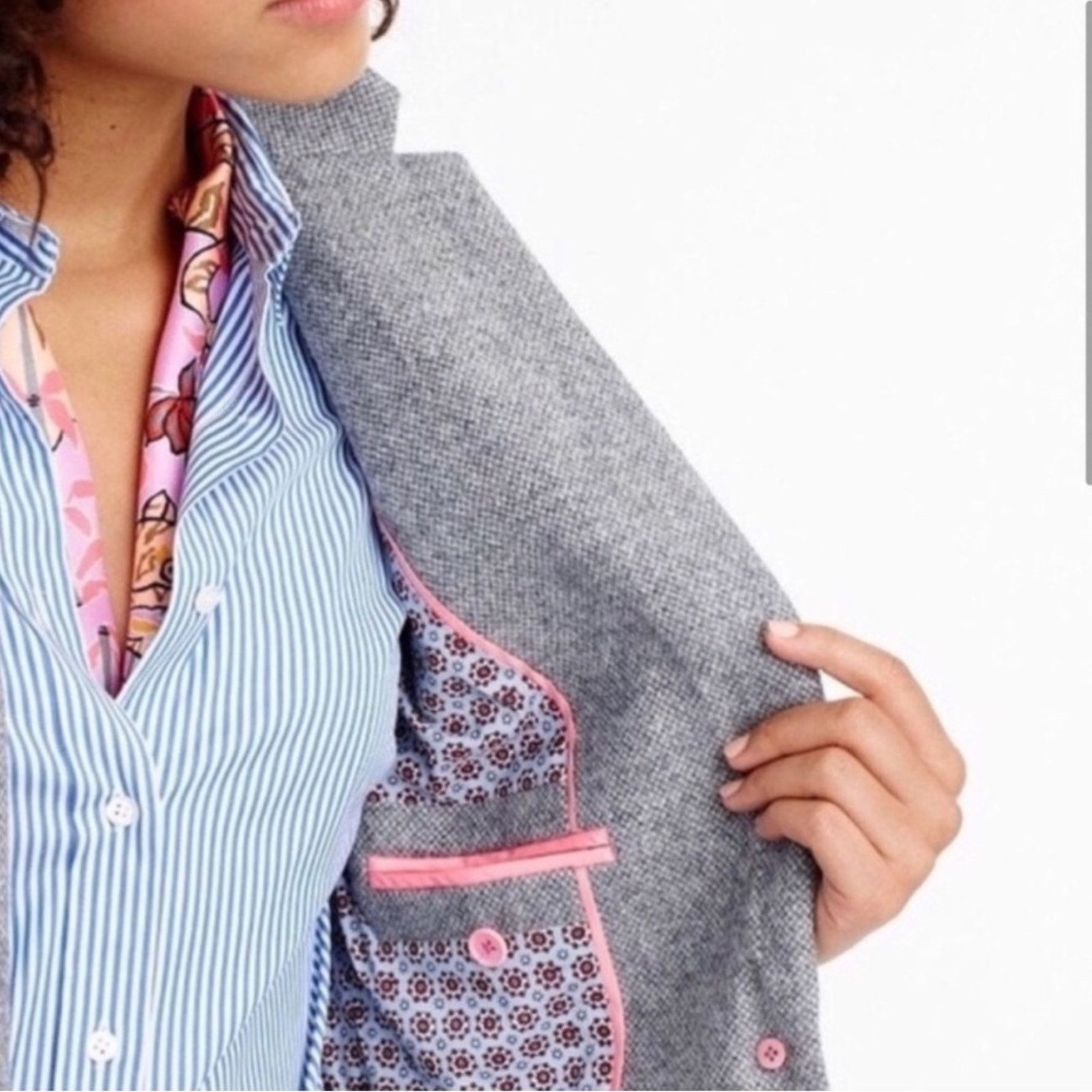 J.Crew RARE J.Crew Campbell Donegal Blazer Wool Grey Size S / US 4 / IT 40 - 4 Thumbnail