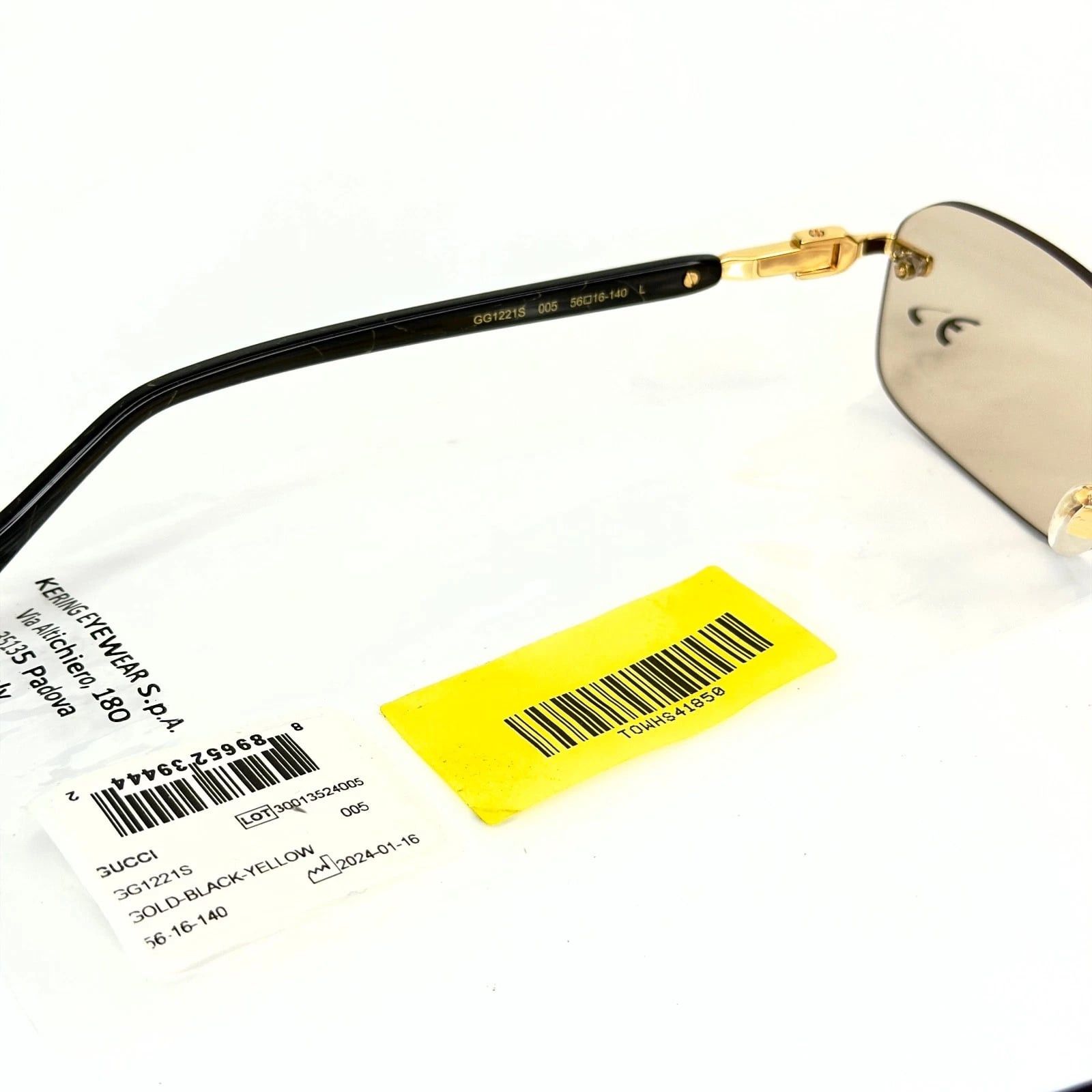 Gucci GUCCI GG1221S WEB Logo 1221 Black 005 Narrow Sunglasses Size ONE SIZE - 6 Thumbnail