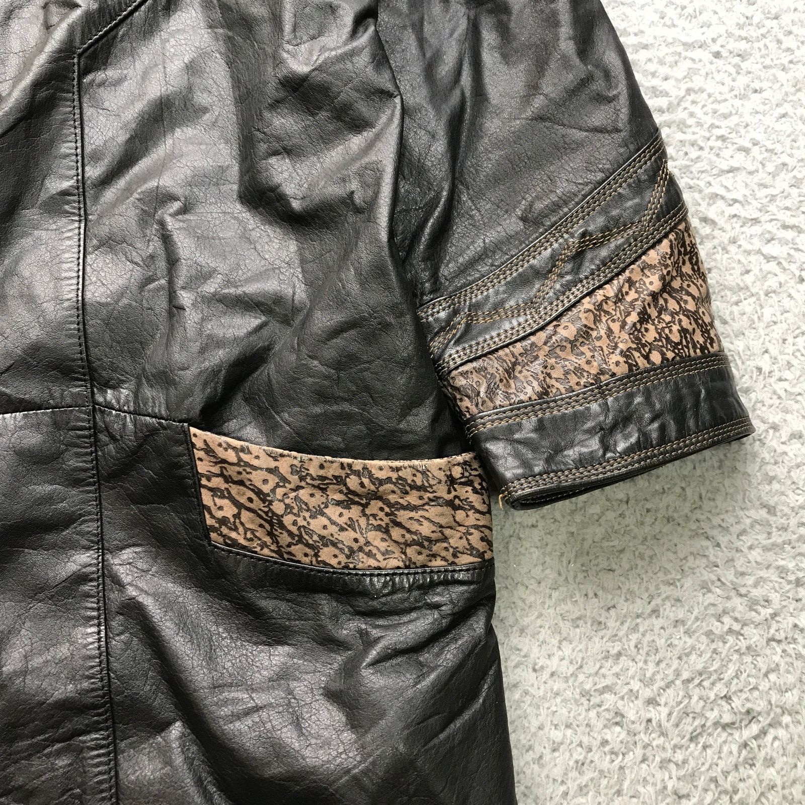 Other Vintage 90s Avanti Leather Long Coat Womens Large Black Size L / US 10 / IT 46 - 8 Thumbnail