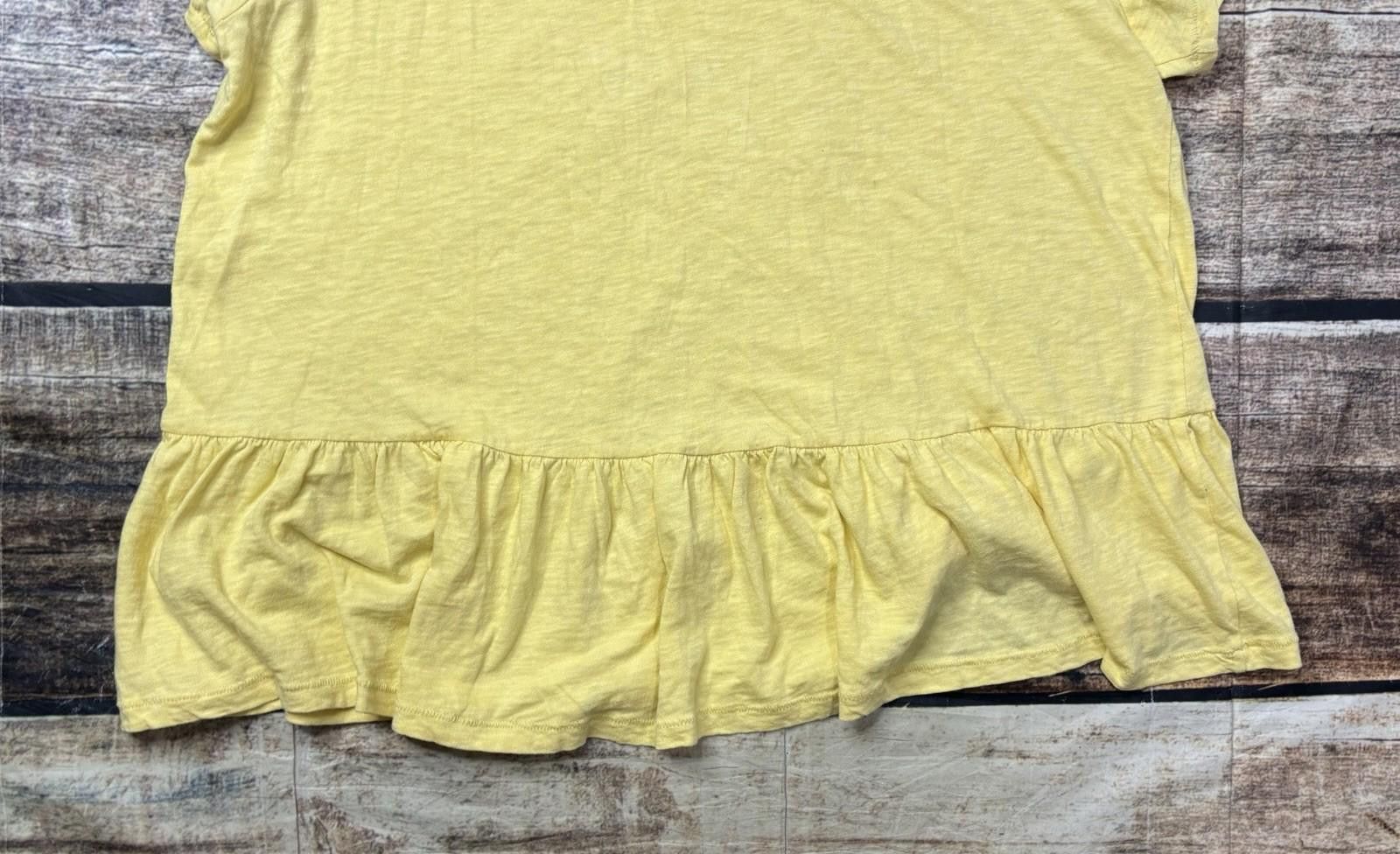 Other Caslon Top Womens Large Organic Cotton Ruffle Hem Yellow Size L / US 10 / IT 46 - 7 Thumbnail