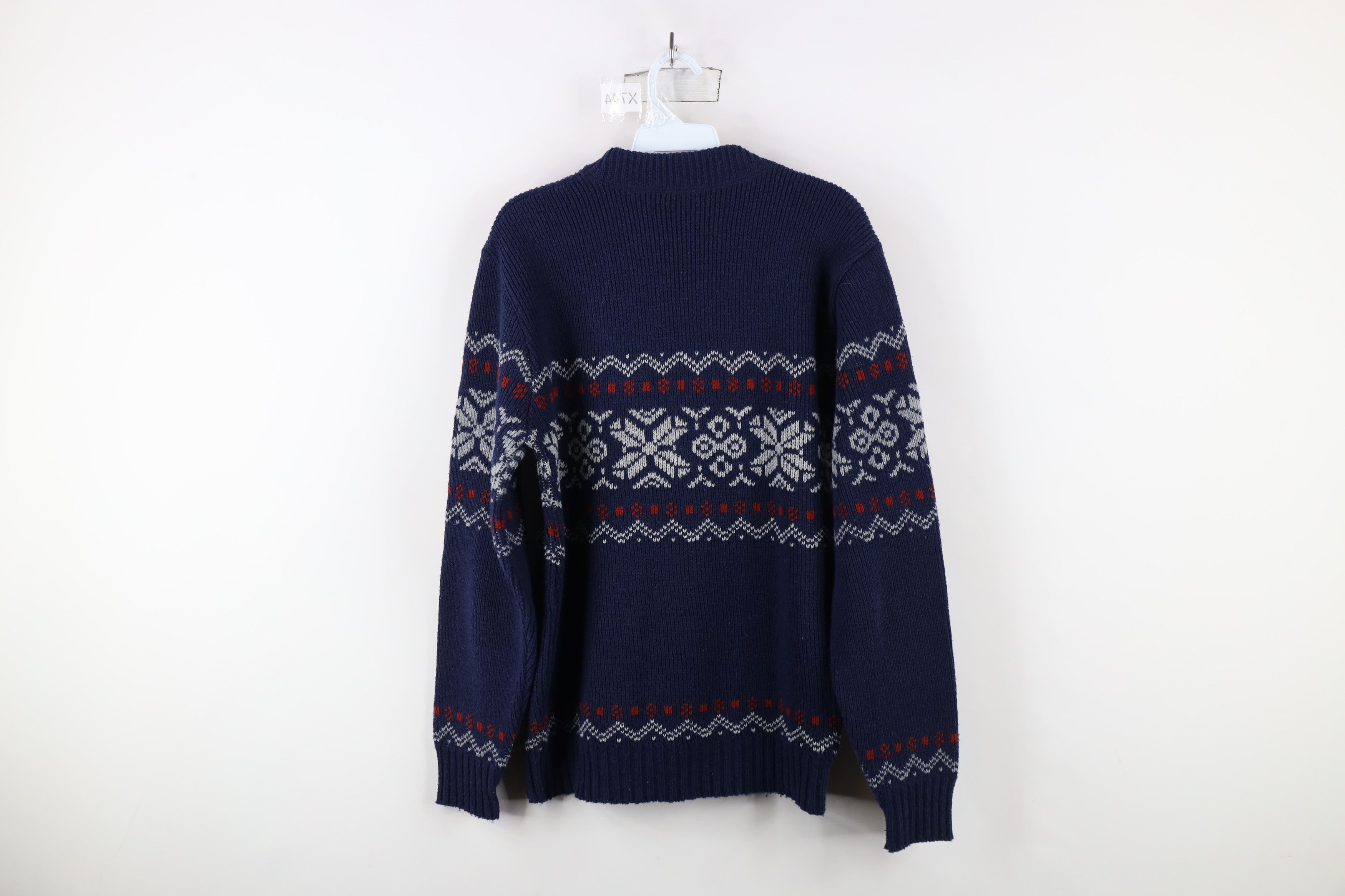 Vintage Vintage 90s Streetwear Snowflake Fair Isle Knit Sweater Size US M / EU 48-50 / 2 - 9 Thumbnail