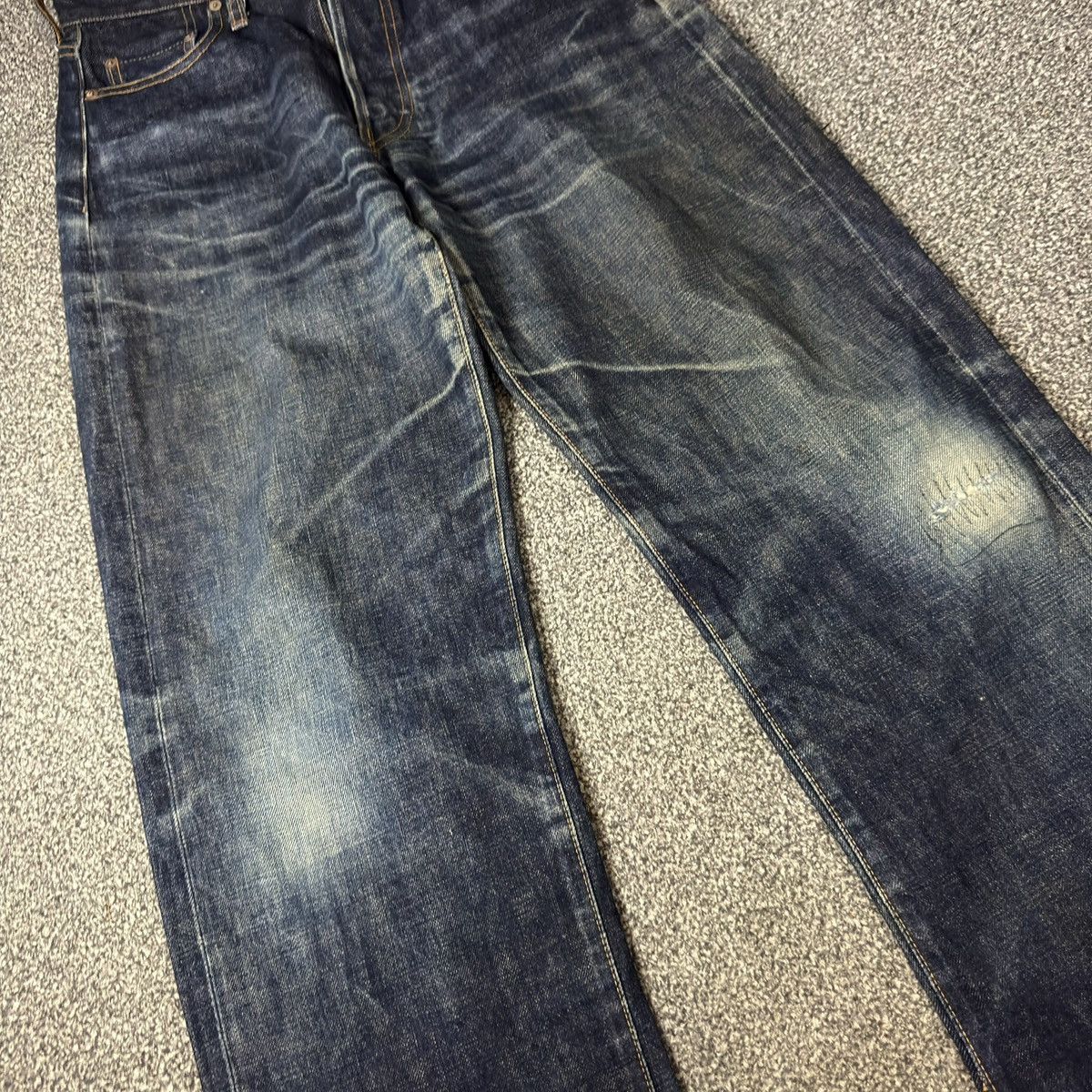 Denim & Co. Vintage Japanese Selvedge Distressed Ripped Wave Raw Denim Size US 30 / EU 46 - 4 Thumbnail