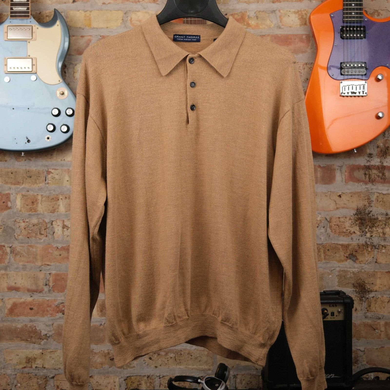 Grant Thomas Grant Thomas Made in Italy XL Merino Wool Collared Sweater Size US XL / EU 56 / 4 - 1 Thumbnail