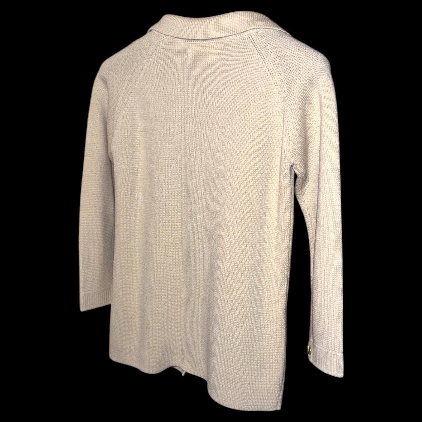 Designer Vtg Lilly Of California Beige Gold Btn Cardigan Sweater L Size L / US 10 / IT 46 - 4 Thumbnail