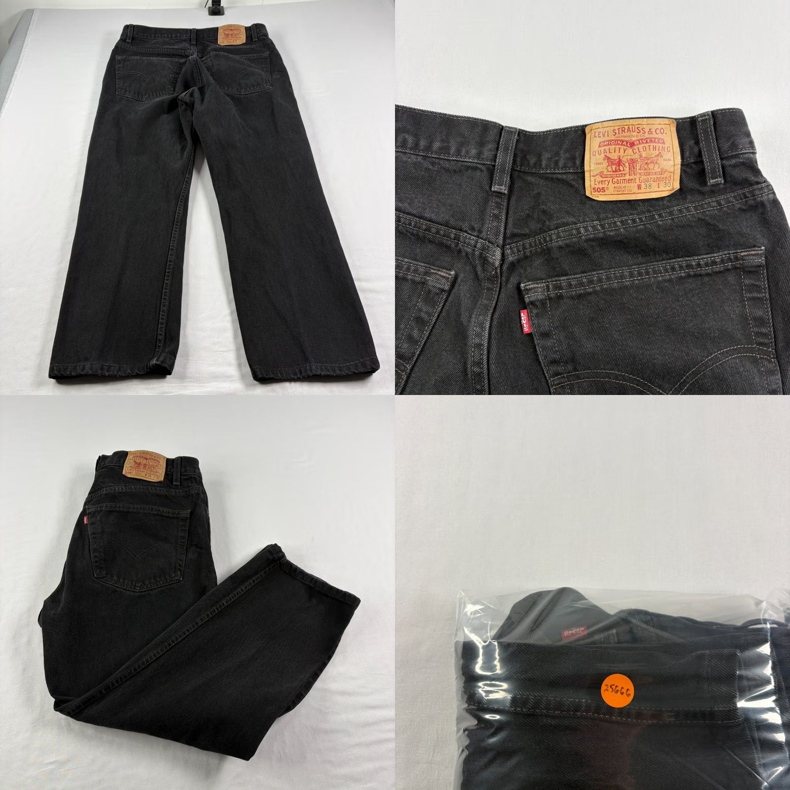 Levi's VINTAGE Levi's Jeans Mens 38x30 Black 505 Straight Leg Denim 90s Mens Jeans Black 90s Levi's Straight Size US 38 / EU 54 - 8 Thumbnail