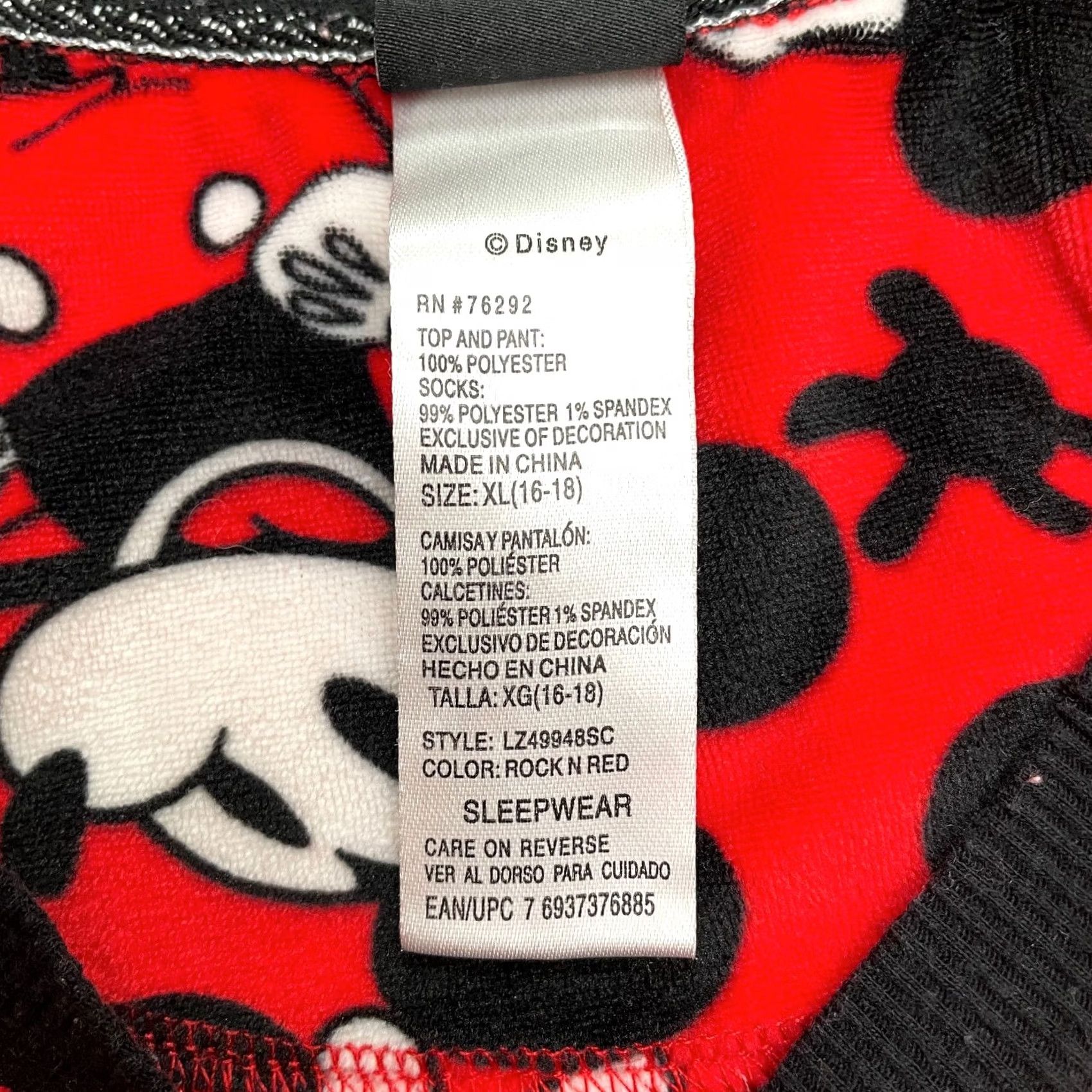 Disney Disney Mickey Mouse Sleepwear Shirt Women XL Red Henley Long Sleeve Pajama Top Size XL / US 12-14 / IT 48-50 - 5 Thumbnail