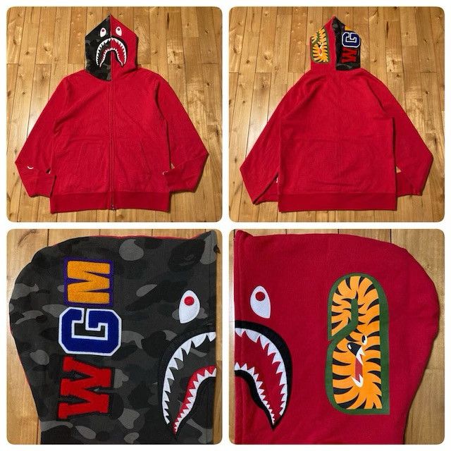 Bape BAPE Shark Full Zip Hoodie black camo x red a bathing ape Size US XXL / EU 58 / 5 - 1 Thumbnail