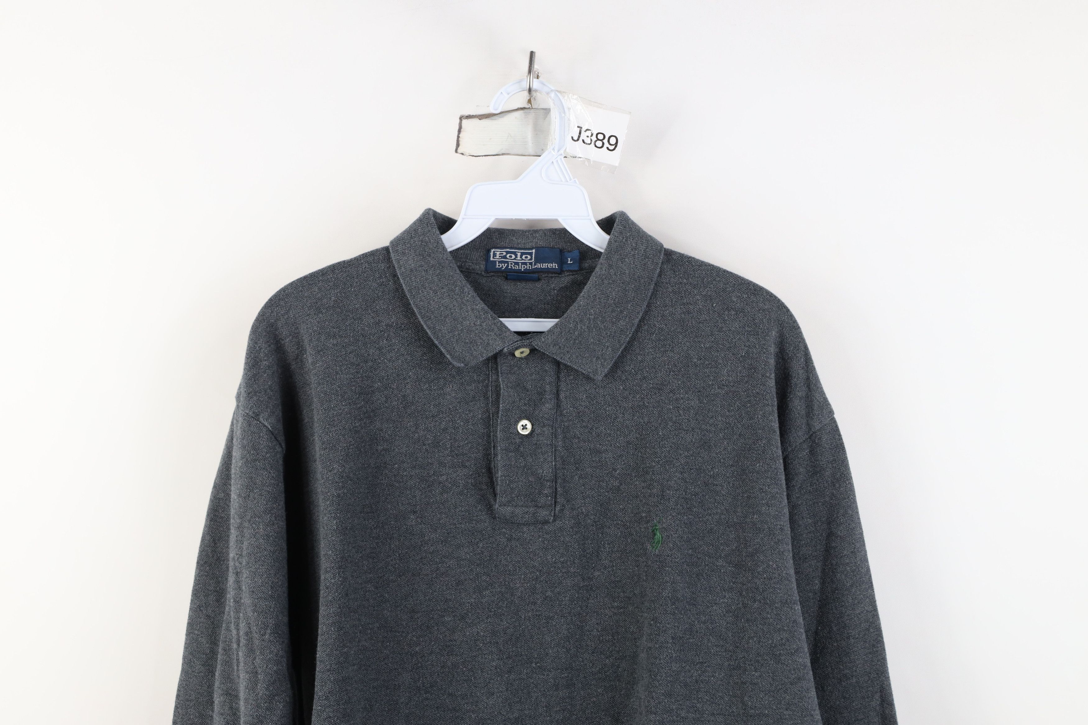 Polo Ralph Lauren Vintage 90s Ralph Lauren Long Sleeve Rugby Polo Shirt Gray Size US L / EU 52-54 / 3 - 2 Thumbnail