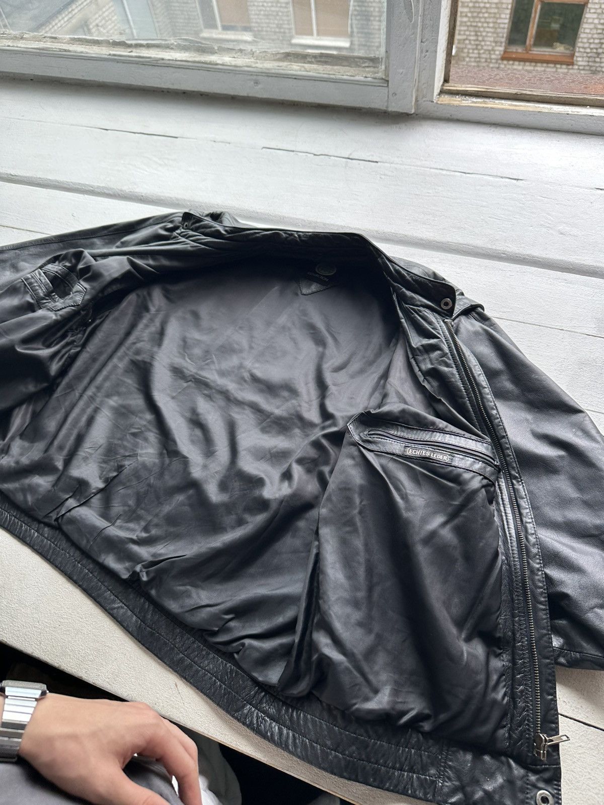 Other 🚨VNTG LEATHER JACKET AVANT GARDE ASYMMETRICAL BLACK MOTO Size US XL / EU 56 / 4 - 18 Thumbnail
