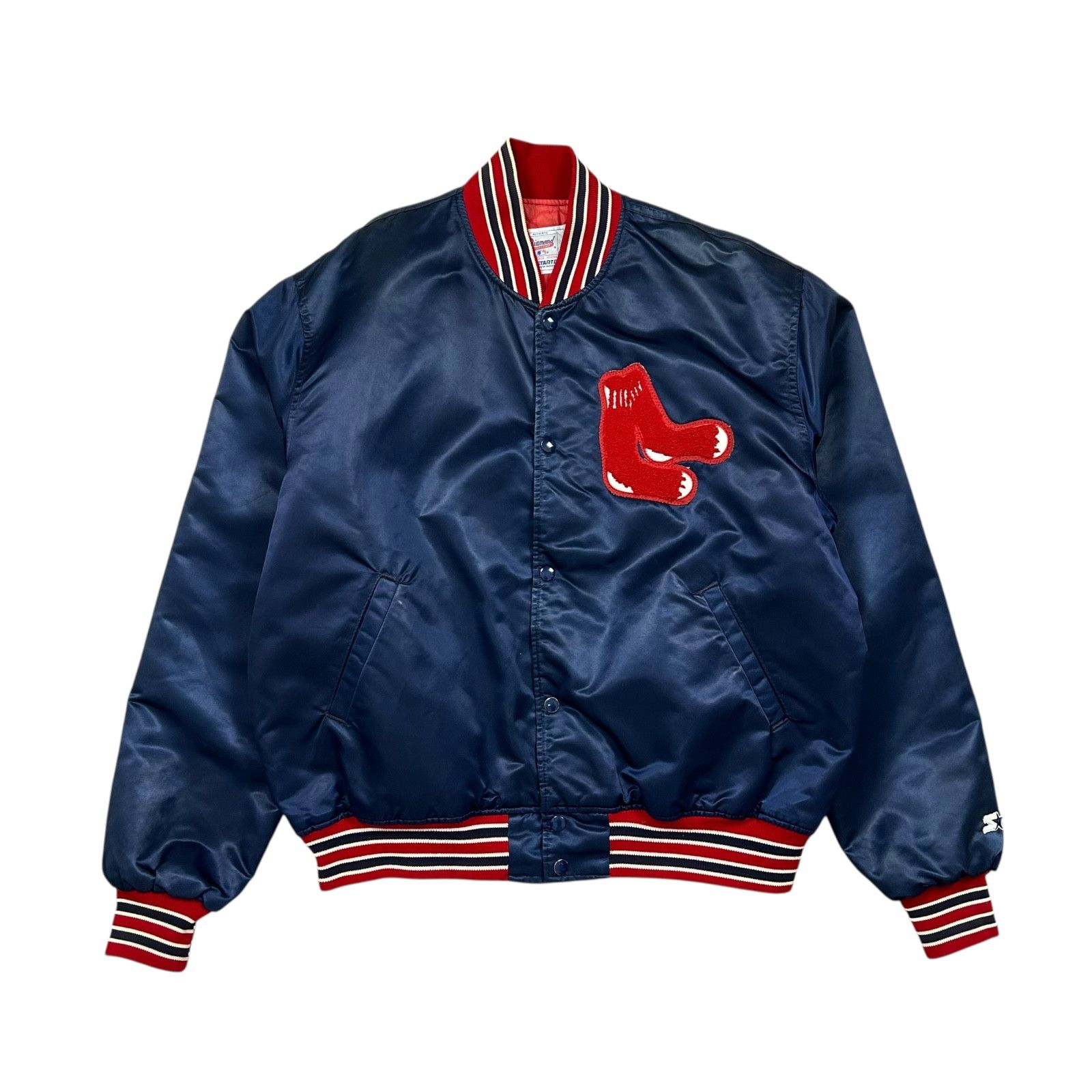 MLB VTG 90s MLB BOSTON RED SOX STARTER SATIN BOMBER JACKET Size US XL / EU 56 / 4 - 1 Thumbnail