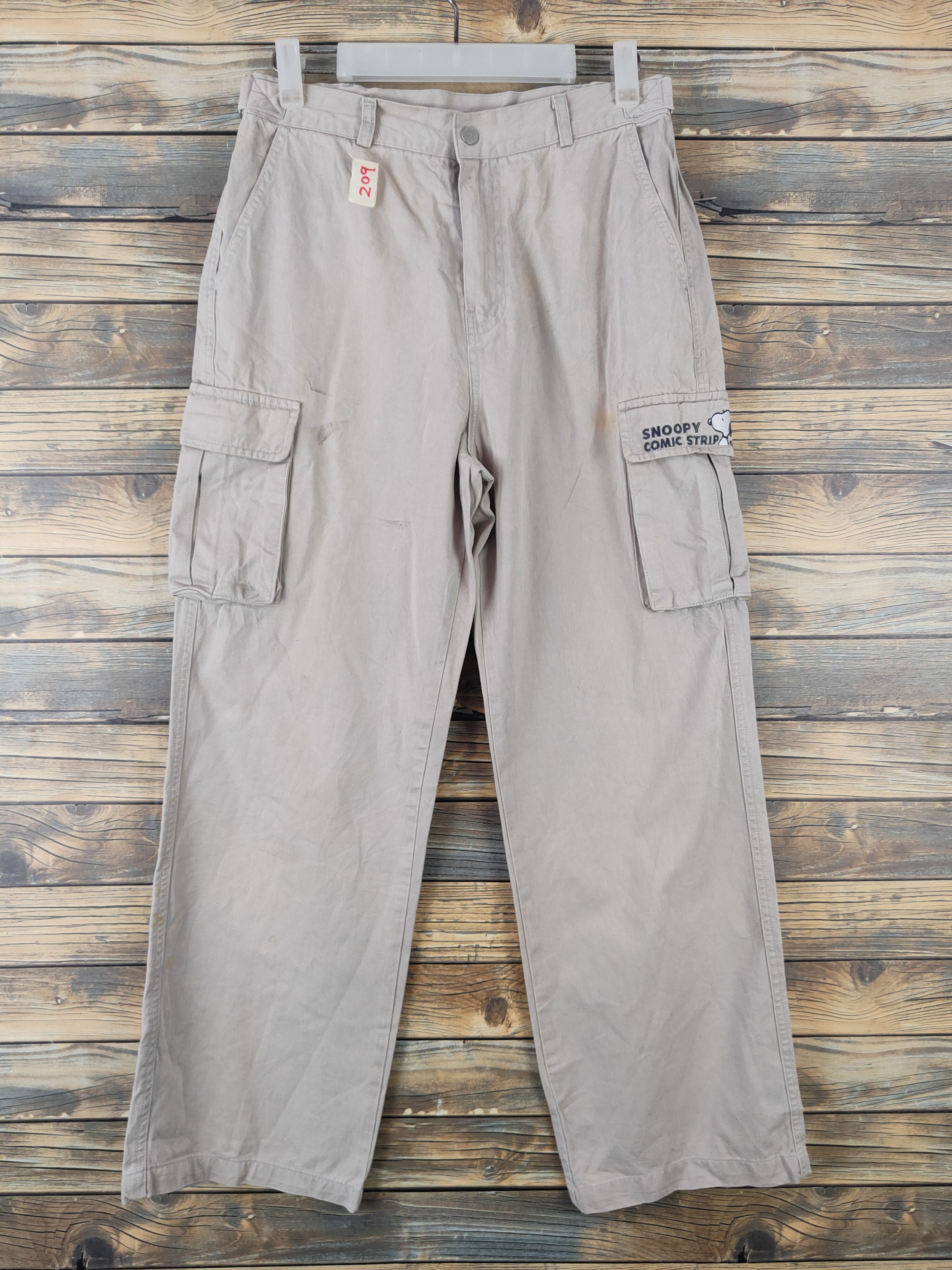 Peanuts DLL Snoopy Peanuts Beige Multipocket Cargo Pants #209 Size US 31 - 1 Thumbnail