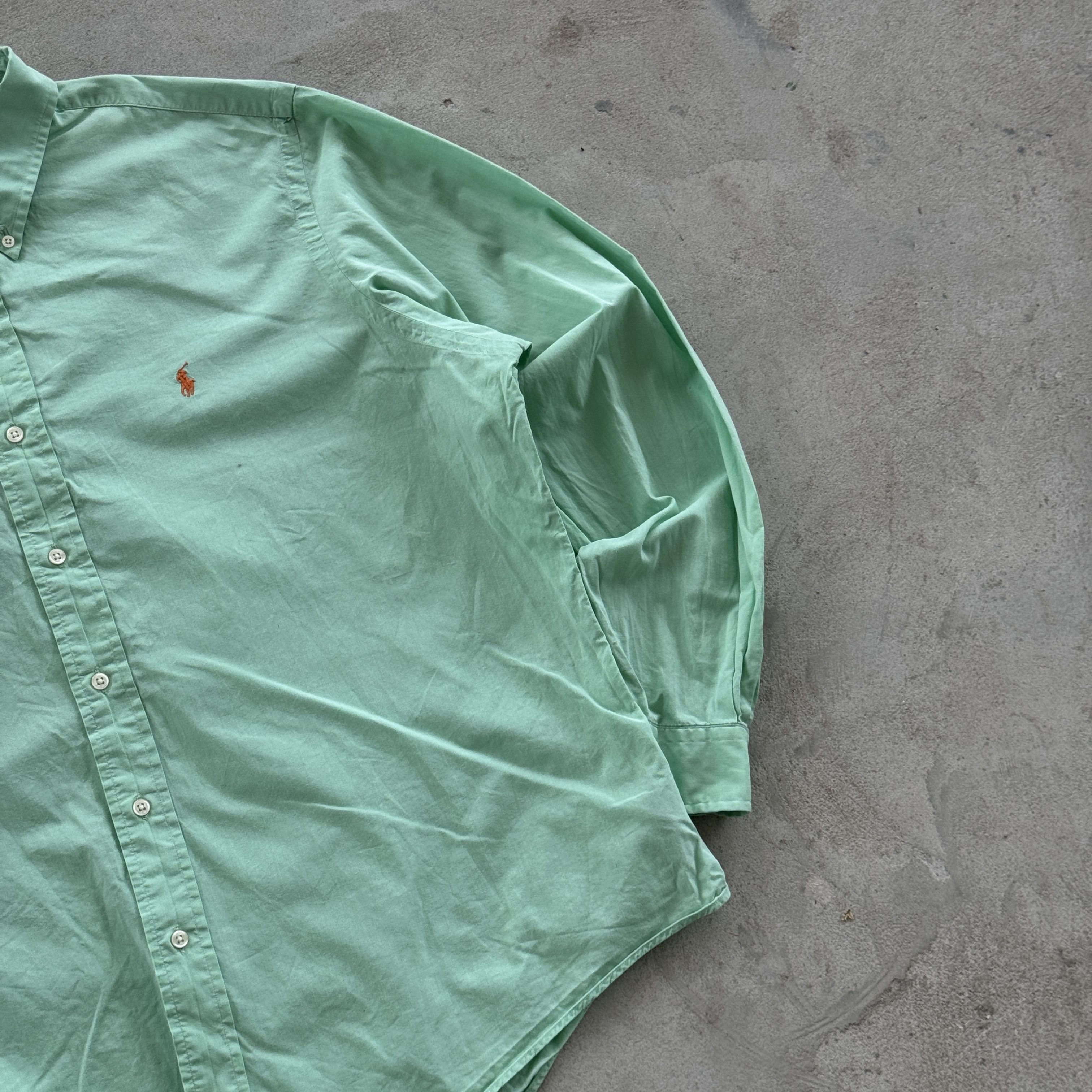 Polo Ralph Lauren Polo Ralph Lauren Green Button Down Shirt Custom Fit XXL Size US XXL / EU 58 / 5 - 2 Thumbnail