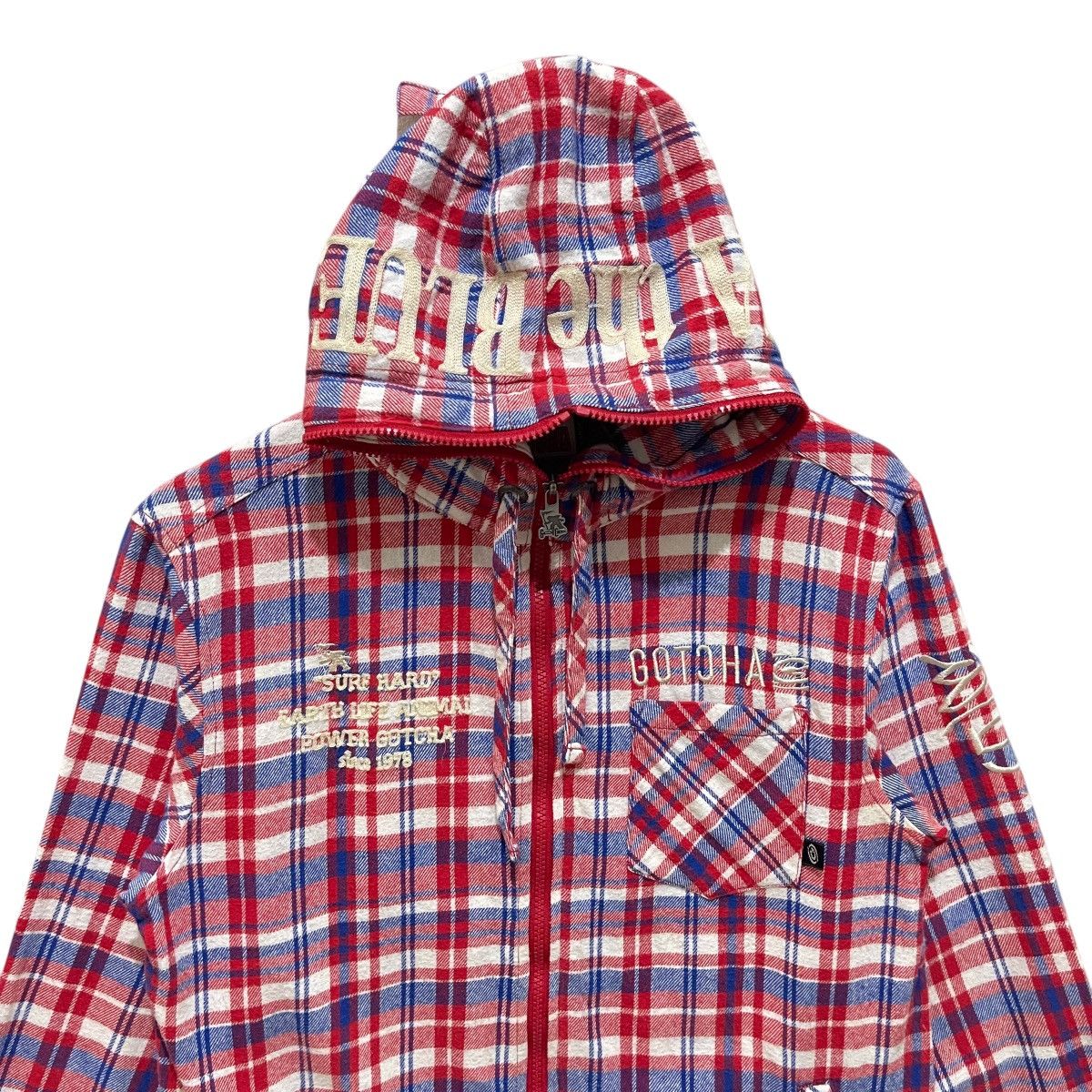 Gotcha × Vintage Vintage GOTCHA Surf Checked Hoodie Jacket Size US M / EU 48-50 / 2 - 3 Thumbnail