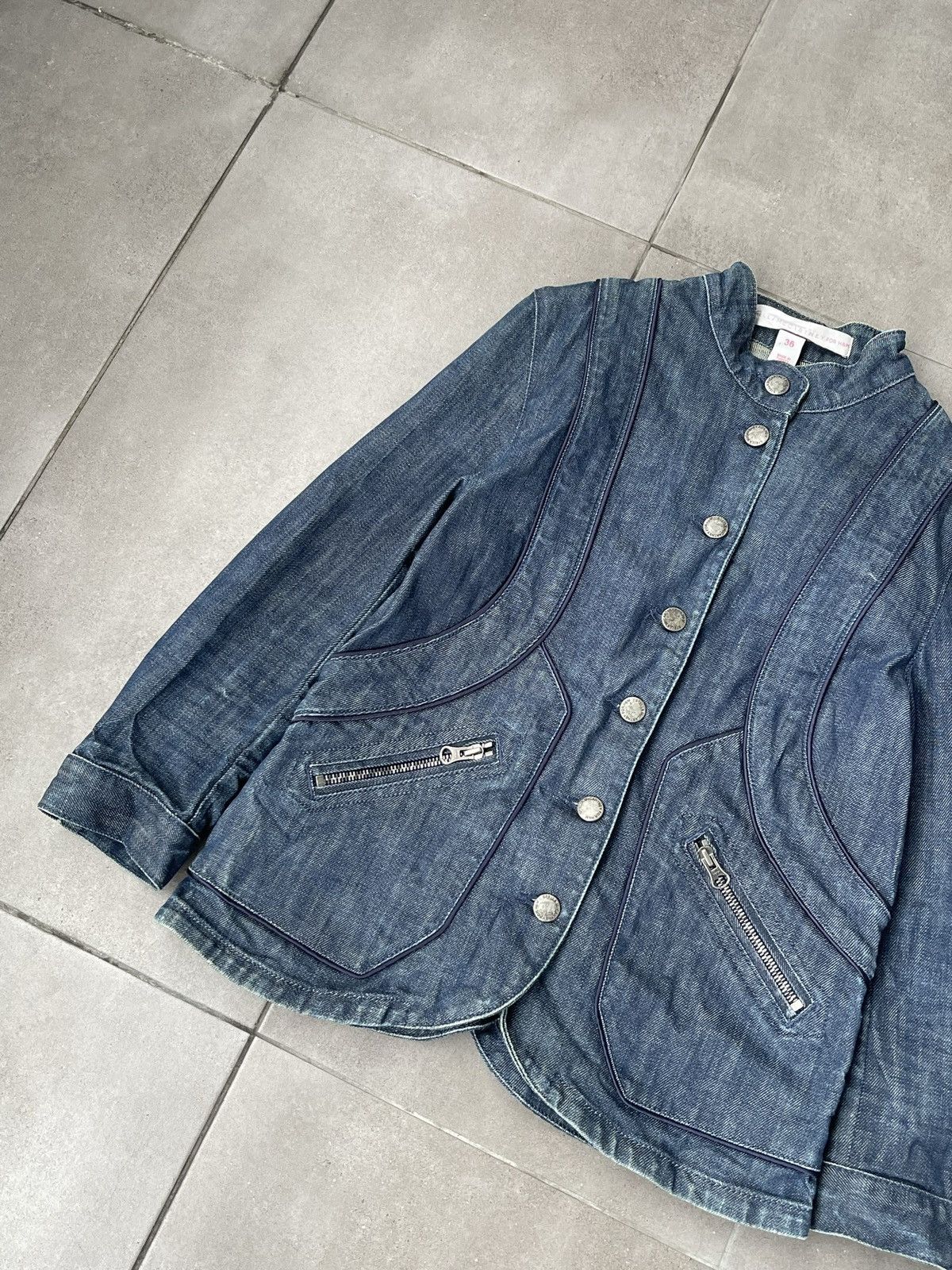 H&M × Stella McCartney SS05 Stella McCartney X H&M Denim Blazer Jacket Size XS / US 0-2 / IT 36-38 - 5 Thumbnail