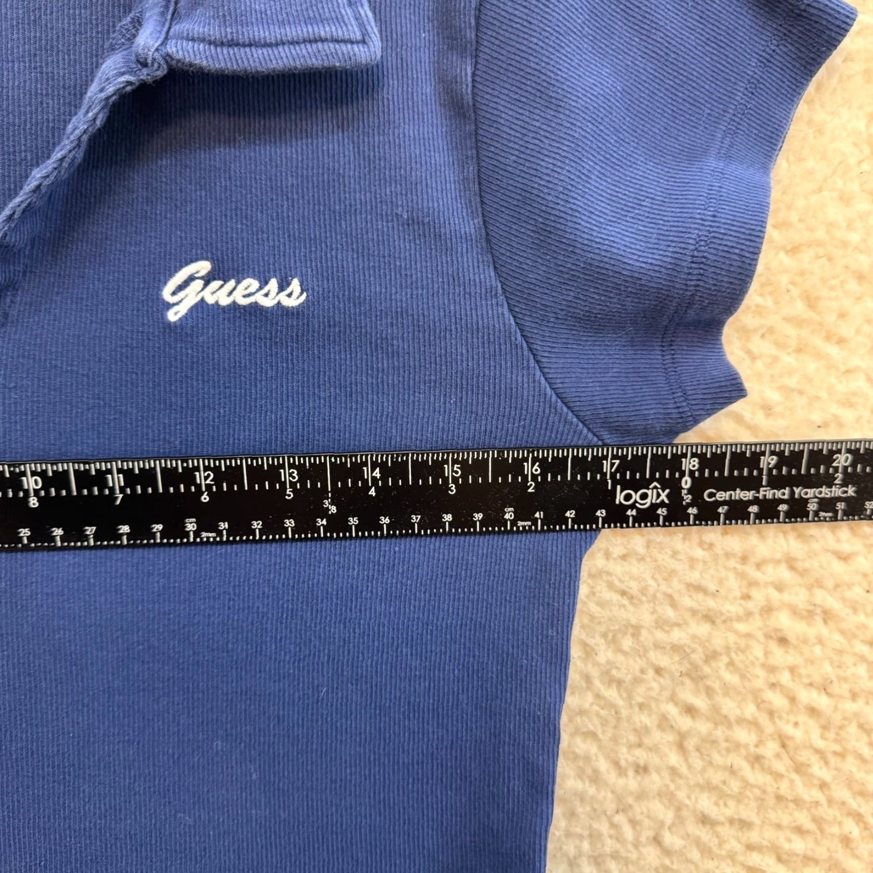 Guess VINTAGE Guess Polo Shirt Top XL Navy Blue Logo Embroidered Preppy Y2K Blue Mens XL Size XL / US 12-14 / IT 48-50 - 4 Thumbnail