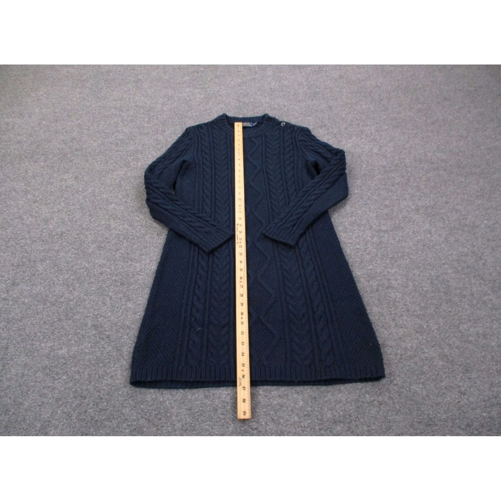 Polo Ralph Lauren Polo Ralph Lauren Sweater Dress Womens L Navy Knit Crew Neck Pullover Logo Casual Vintage: No Size L / US 10 / IT 46 - 3 Thumbnail