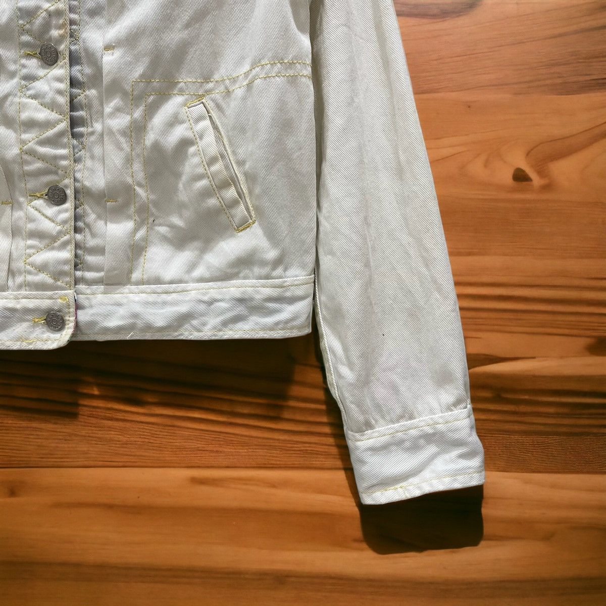 Body Glove × Vintage Rare Vintage Body Glove White Denim Trucker Button Jacket Size M / US 6-8 / IT 42-44 - 6 Thumbnail