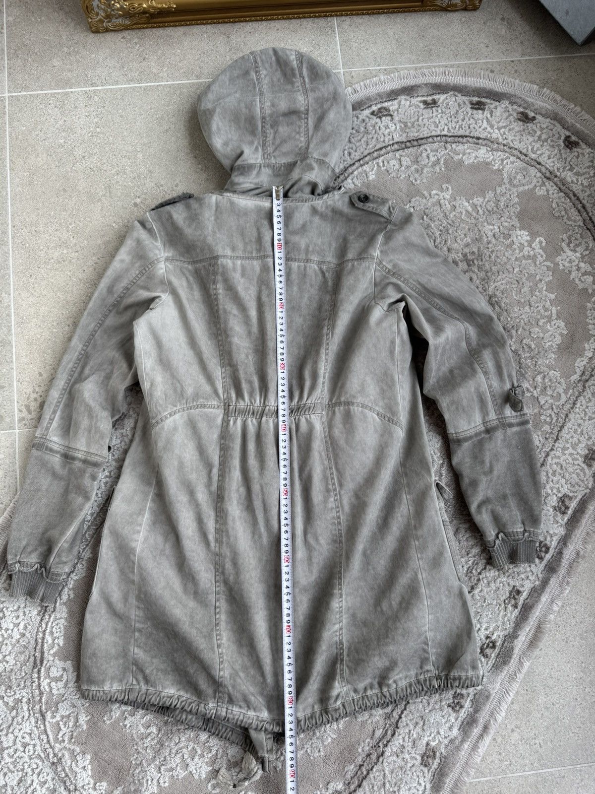Japanese Brand Archival Faded Grey Longline Parka Hoodie Avant-Garde Style Size US S / EU 44-46 / 1 - 14 Thumbnail