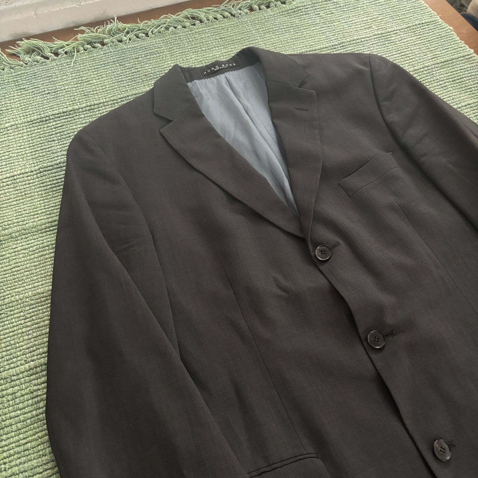 Hugo Boss Hugo Boss Black 3 Button Suit Jacket Blazer Sz 46R/L Size 46R - 4 Thumbnail