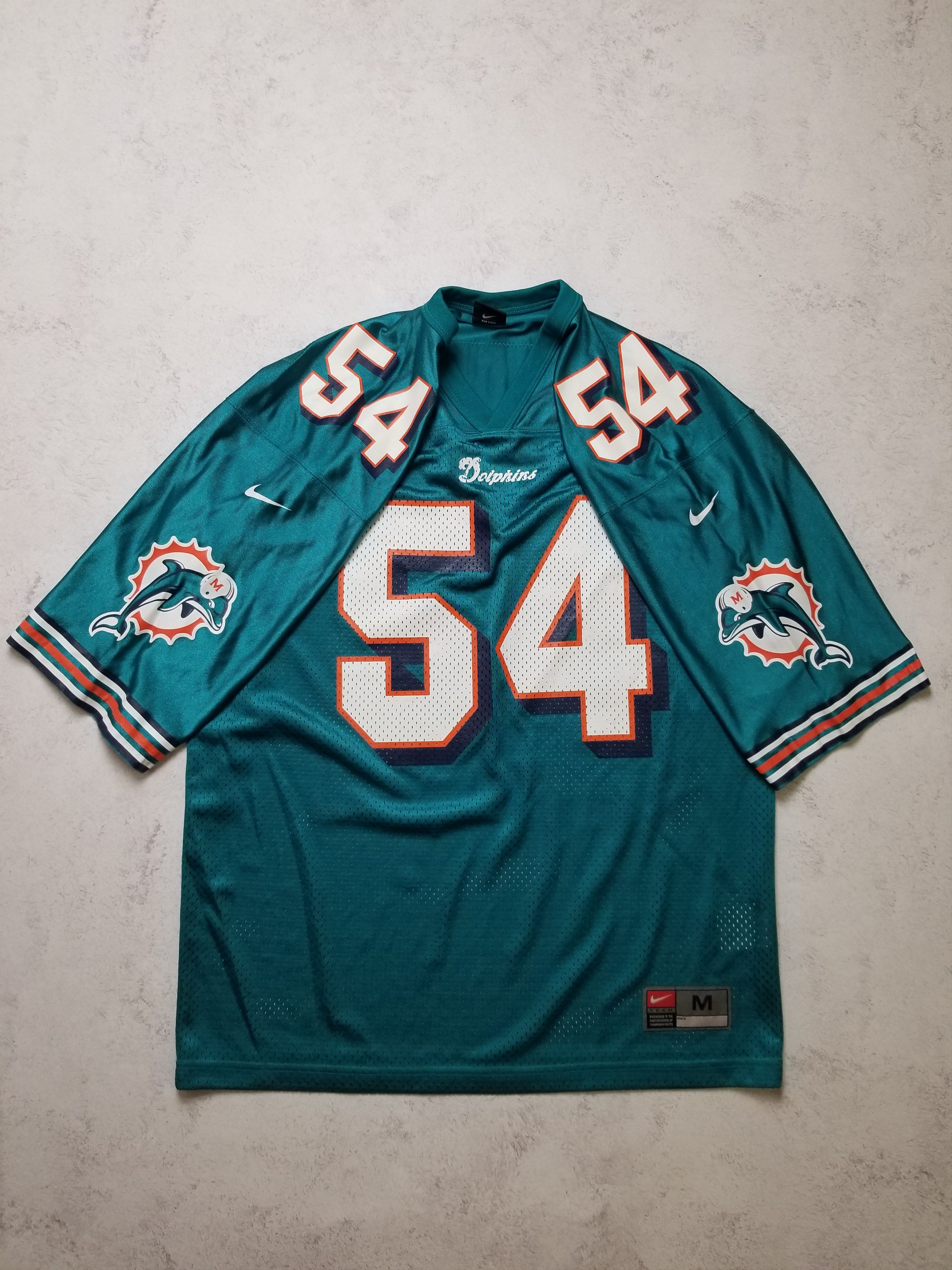 Nike VTG 90s Nike Zach Thomas Miami Dolphins NFL Teal Aqua Jersey Size US M / EU 48-50 / 2 - 6 Thumbnail