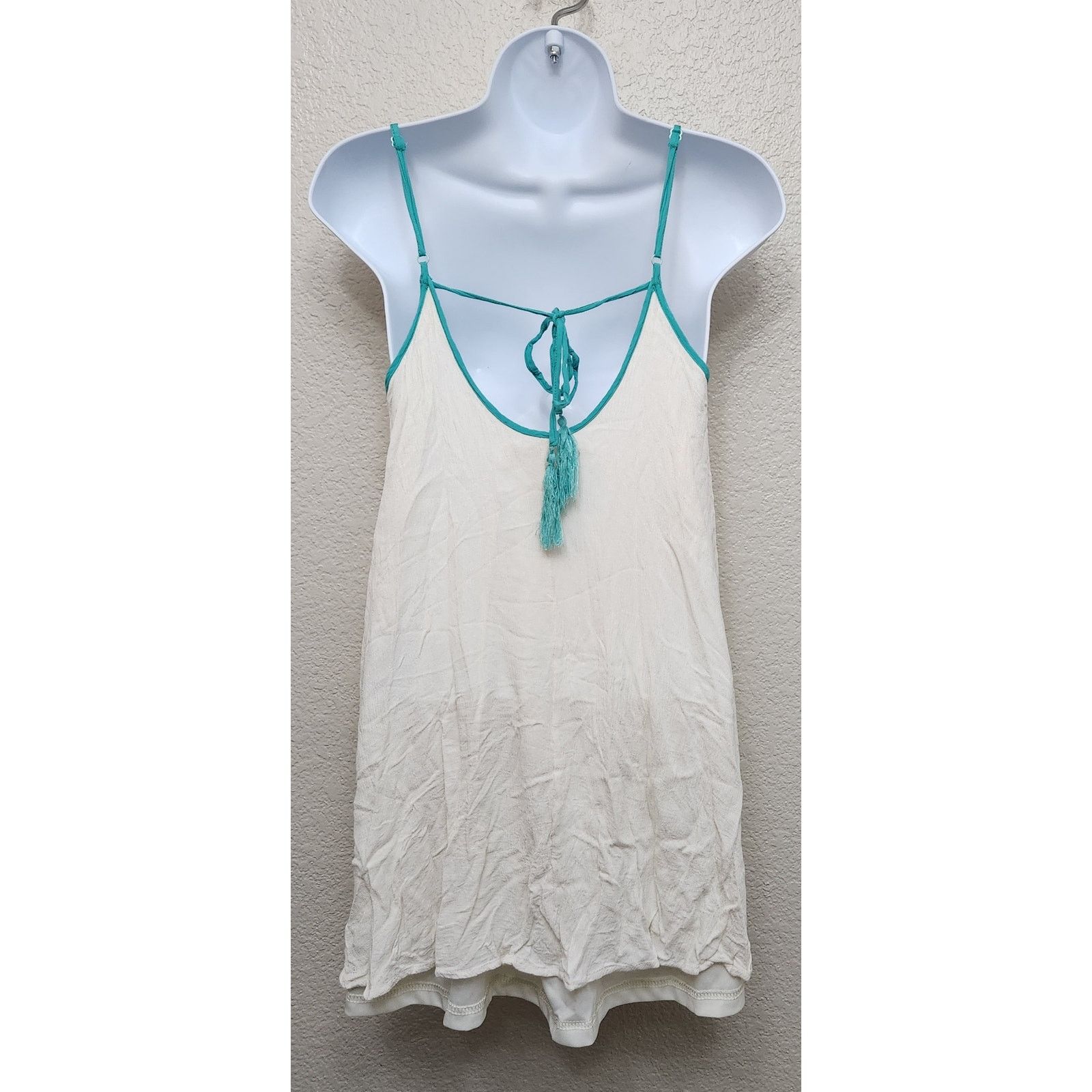 Other Flying Tomato Cream Teal Aztec Tribal Spaghetti Strap Top S Size S / US 4 / IT 40 - 5 Thumbnail