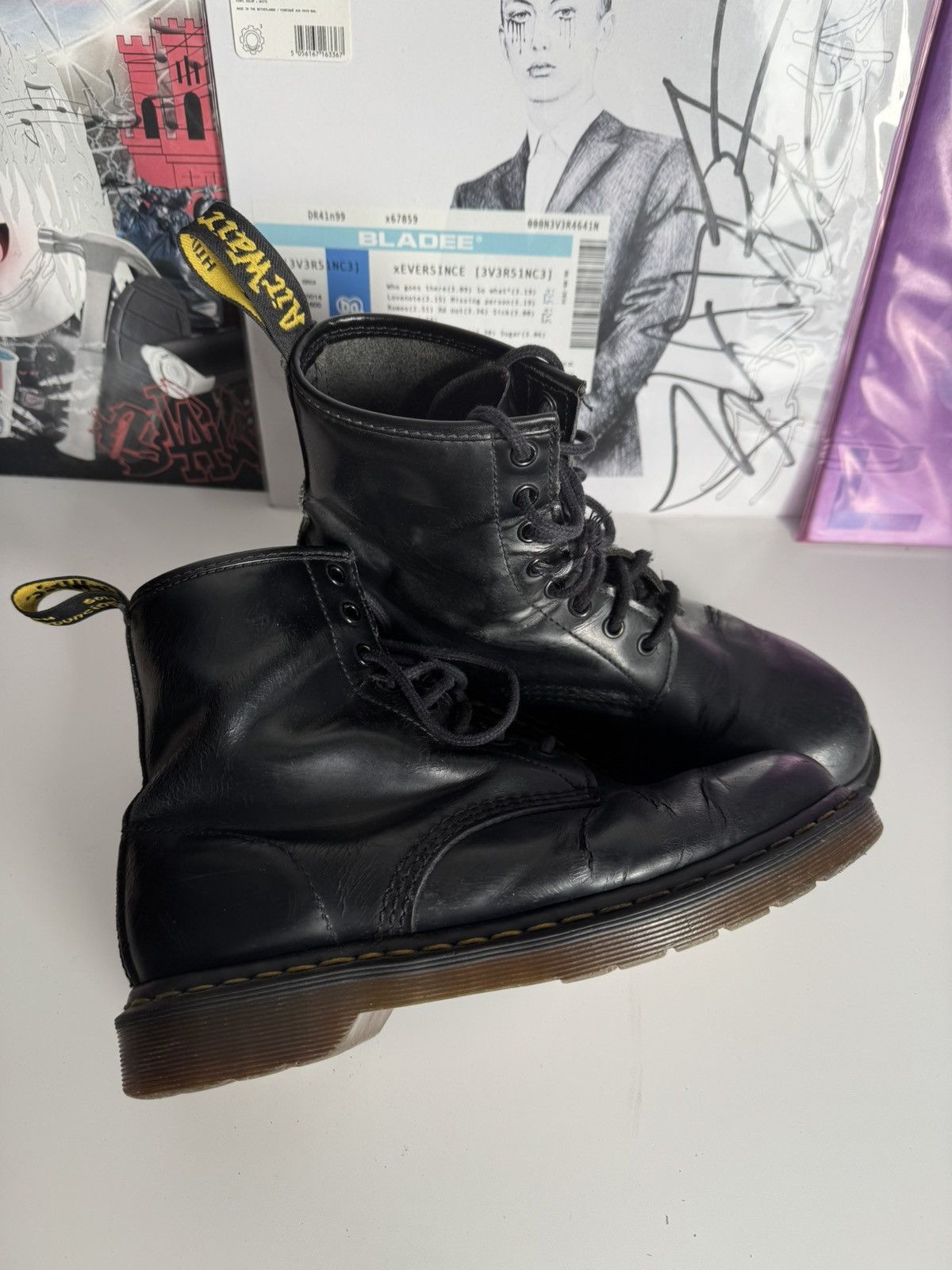 Dr. Martens Dr. Martens 1460 Black Smooth Leather Boots Made In UK Size US 8 / EU 41 - 7 Thumbnail