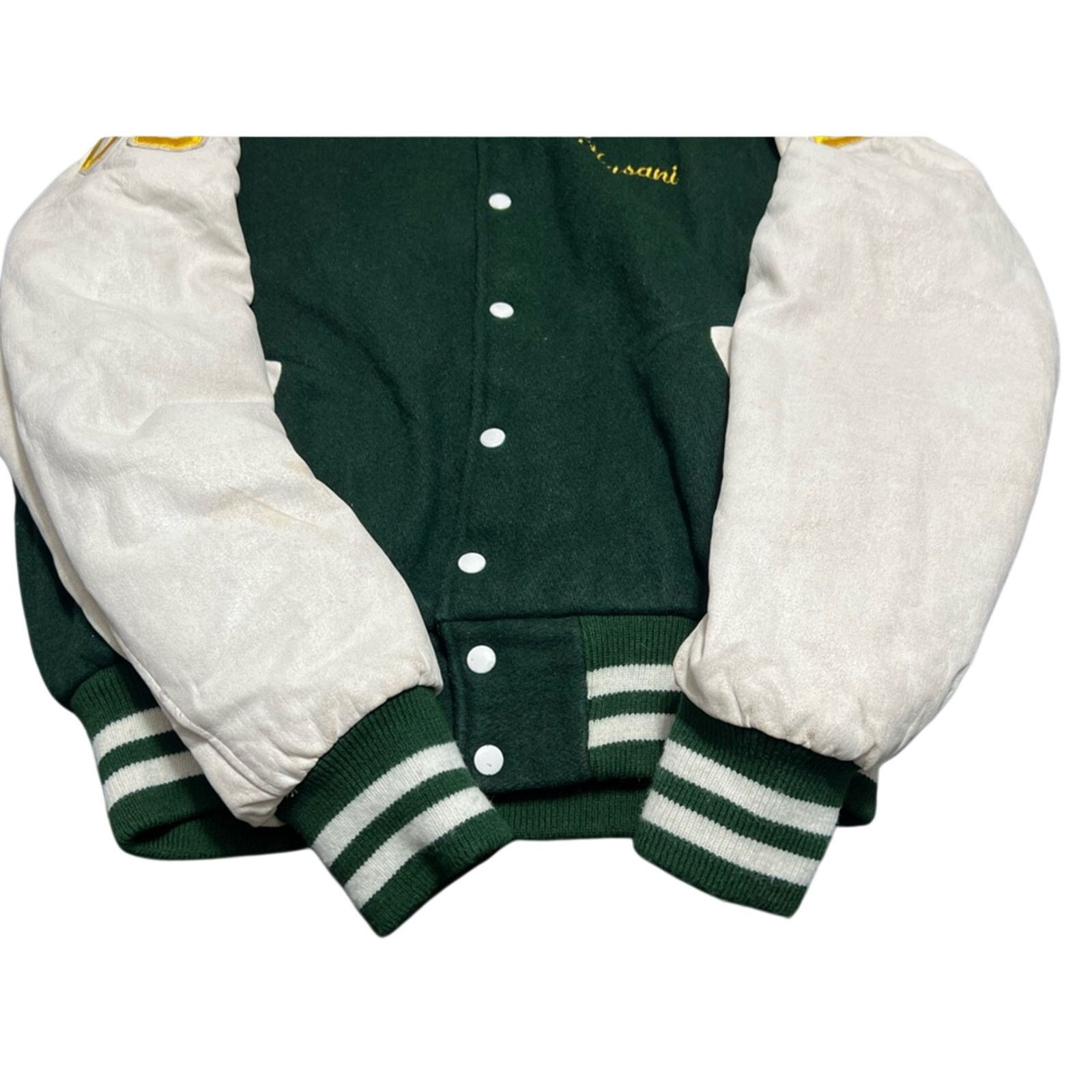 Other 90’s Union Made Holy Cross Football Jacket Leather Wool Size US XL / EU 56 / 4 - 6 Thumbnail