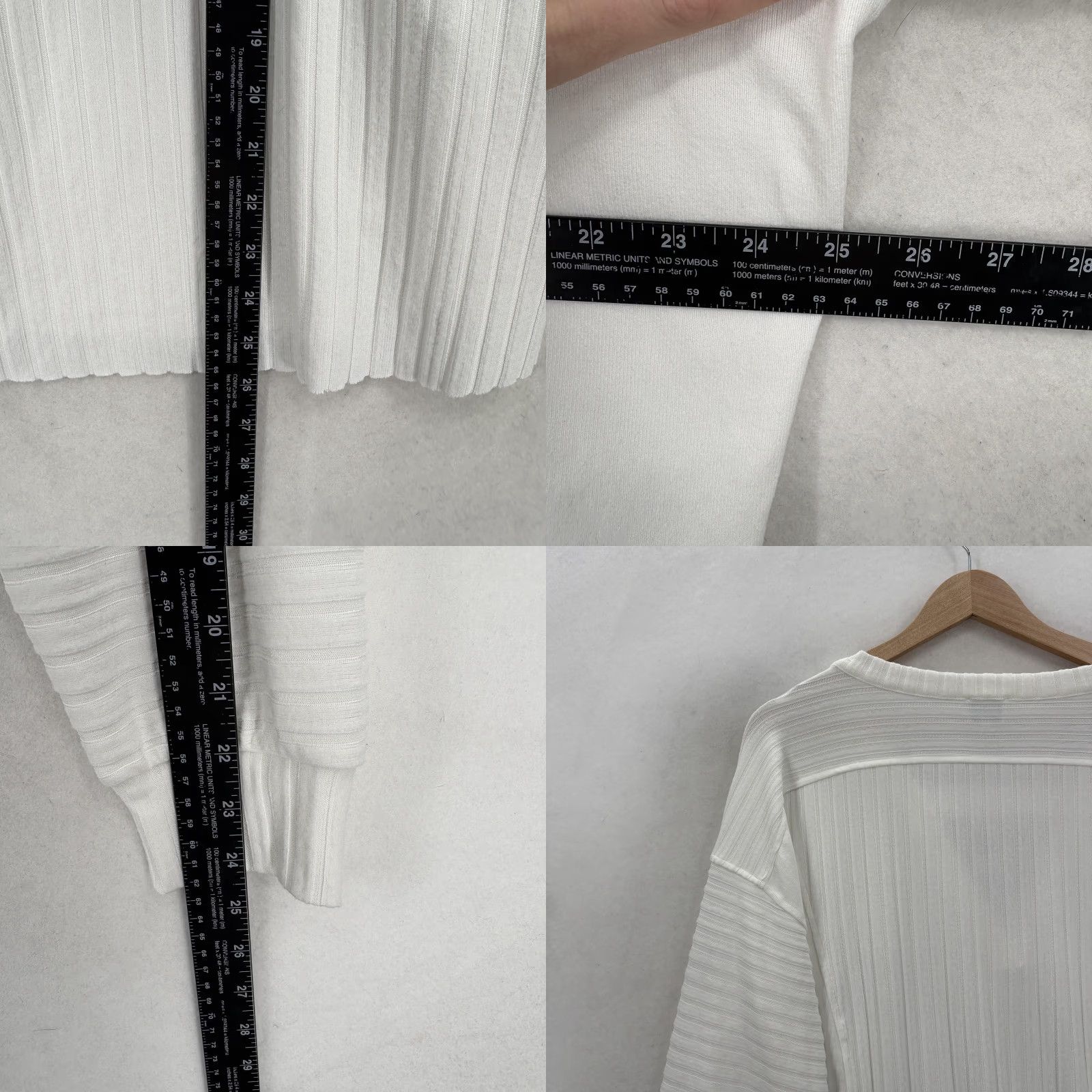Vintage VINTAGE Buckle Shirt Womens Large White Ribbed V Neck Long Sleeve Knit Pullover NWT Size L / US 10 / IT 46 - 8 Thumbnail