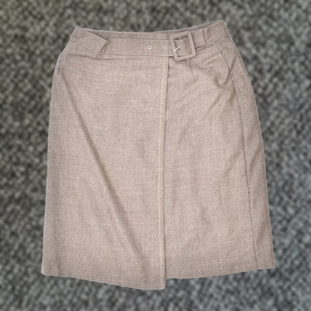Vintage VINTAGE Womens Wrap Skirt IT 42 Medium W28 Brown Acetate Size 32" / US 10 / IT 46 - 1 Thumbnail